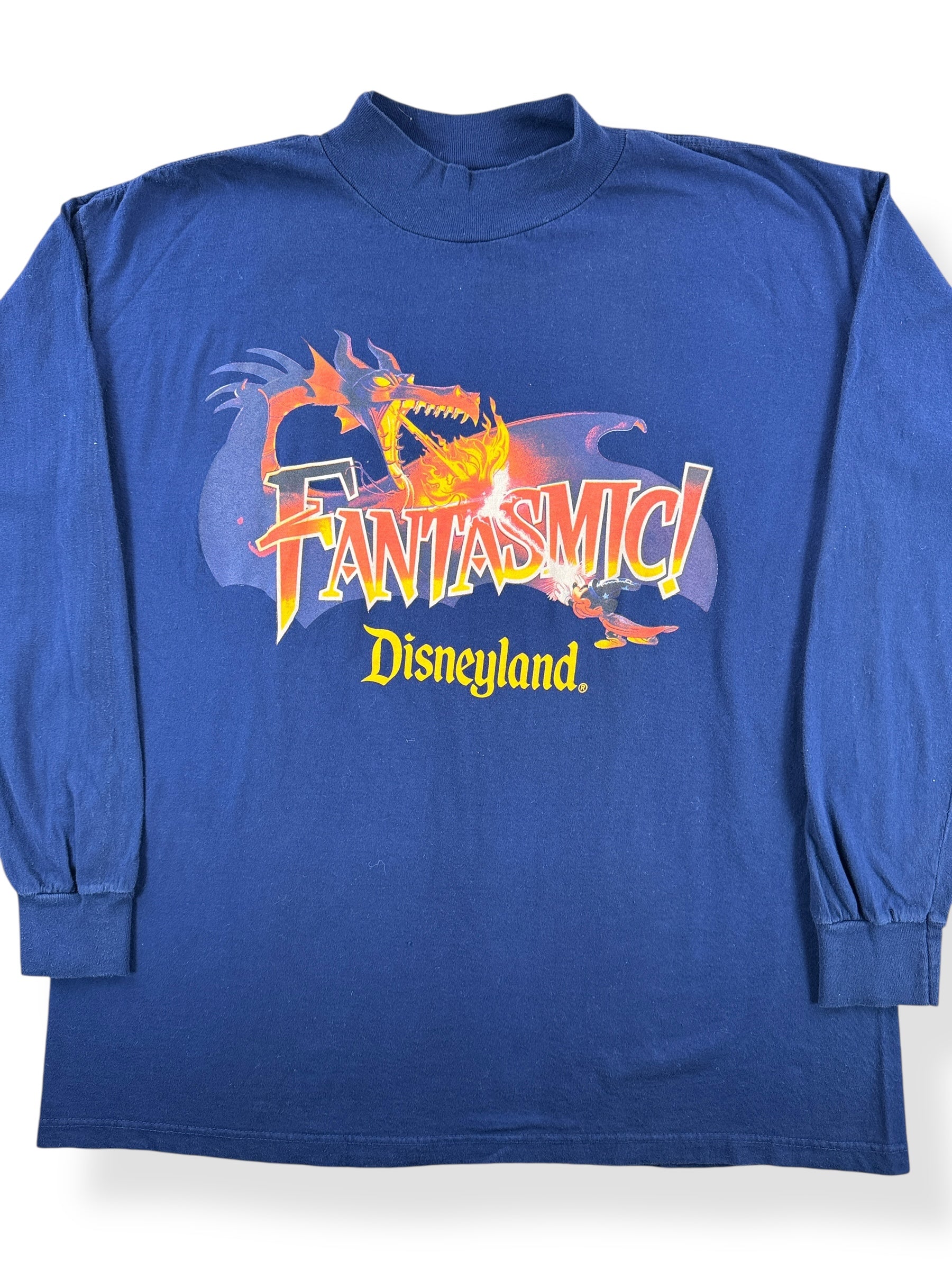 Front Close Up of Vintage Disney Fantasmic Long Sleeve Tee SZ L