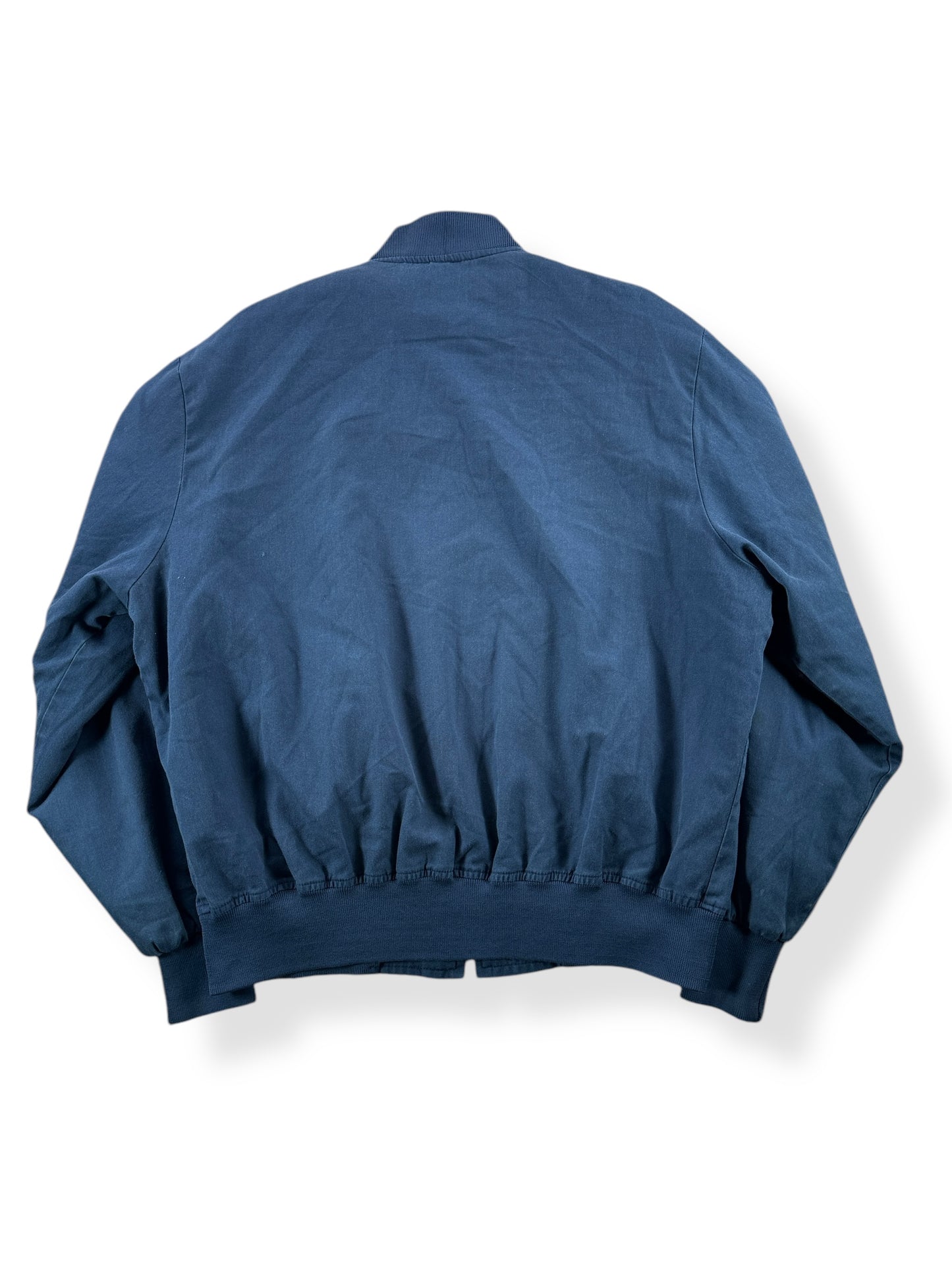 Back of Vintage Bomber Style Blue Quilted Red Kap Jacket SZ M