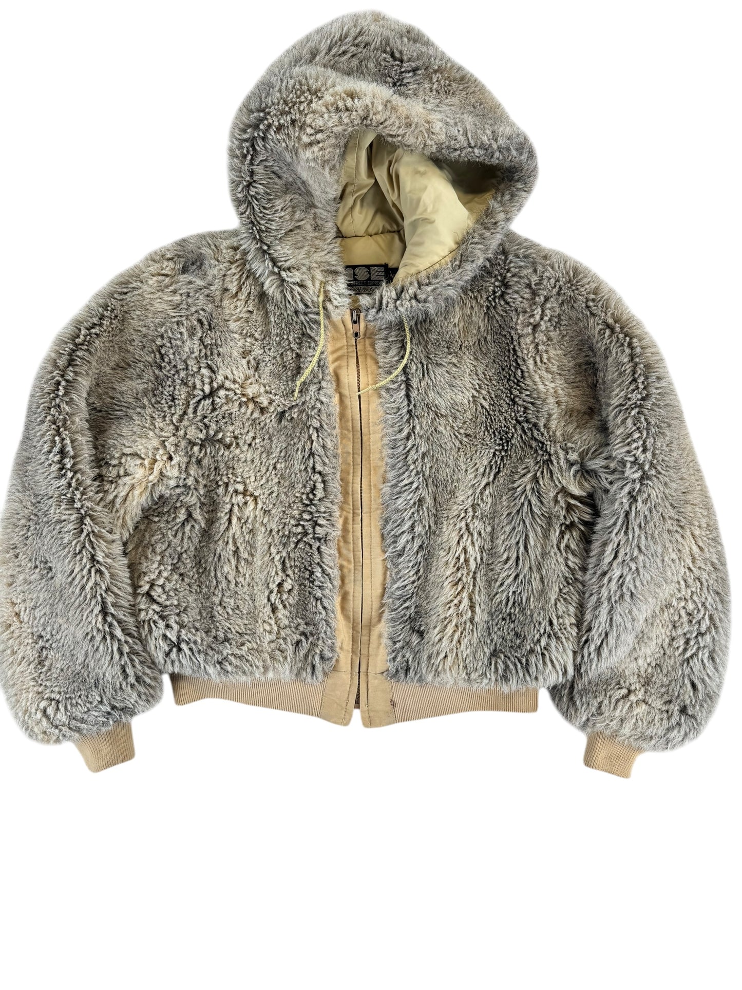 Front view of 1980s Pacific Trail Faux Fur Hooded Jacket L