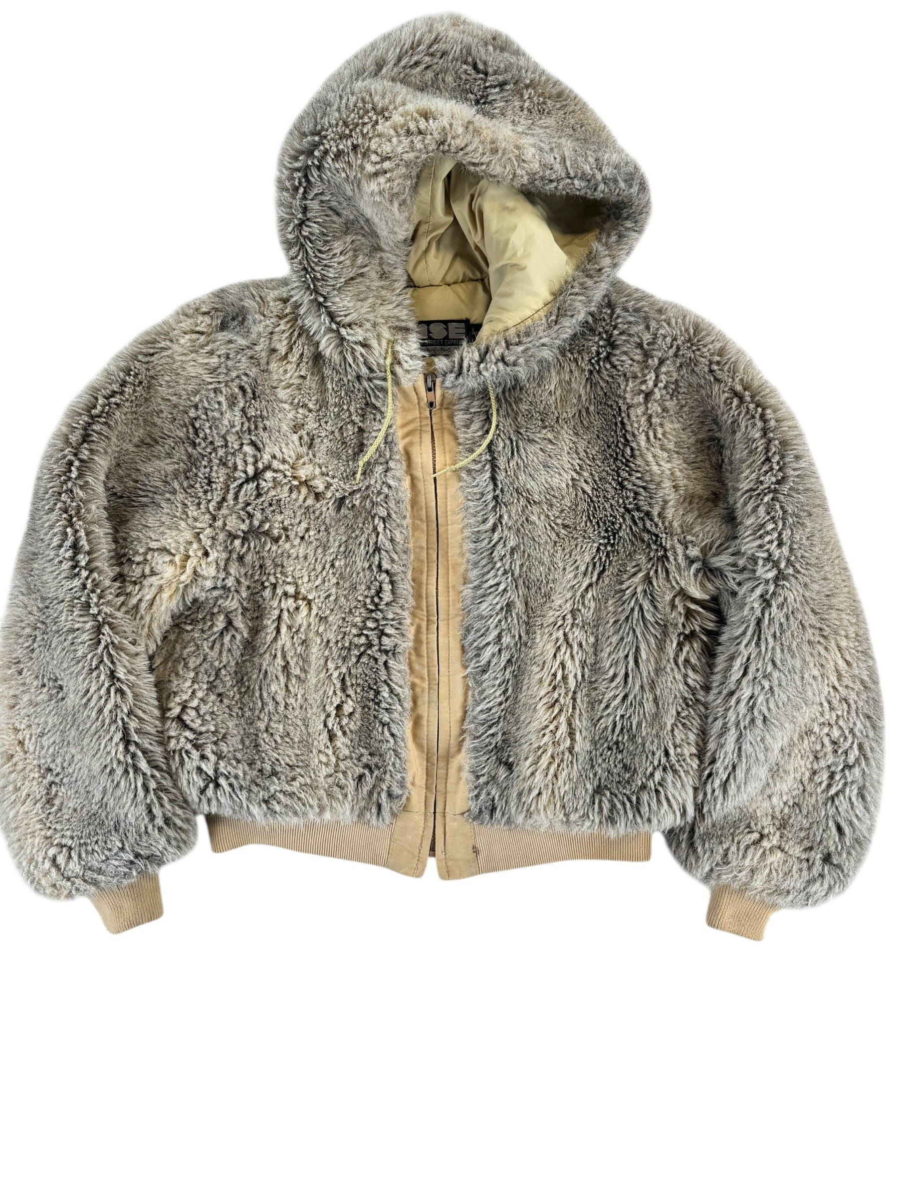 Front view of 1980s Pacific Trail Faux Fur Hooded Jacket L