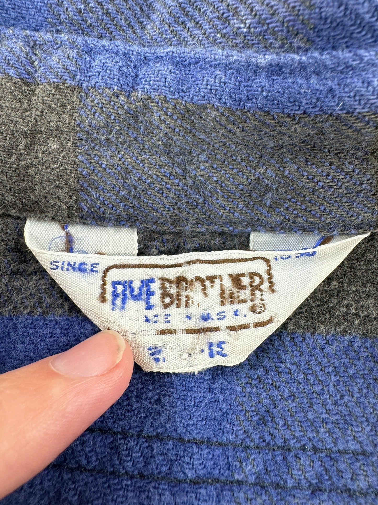 Tag on Vintage Five Brothers Flannel SZ XXL