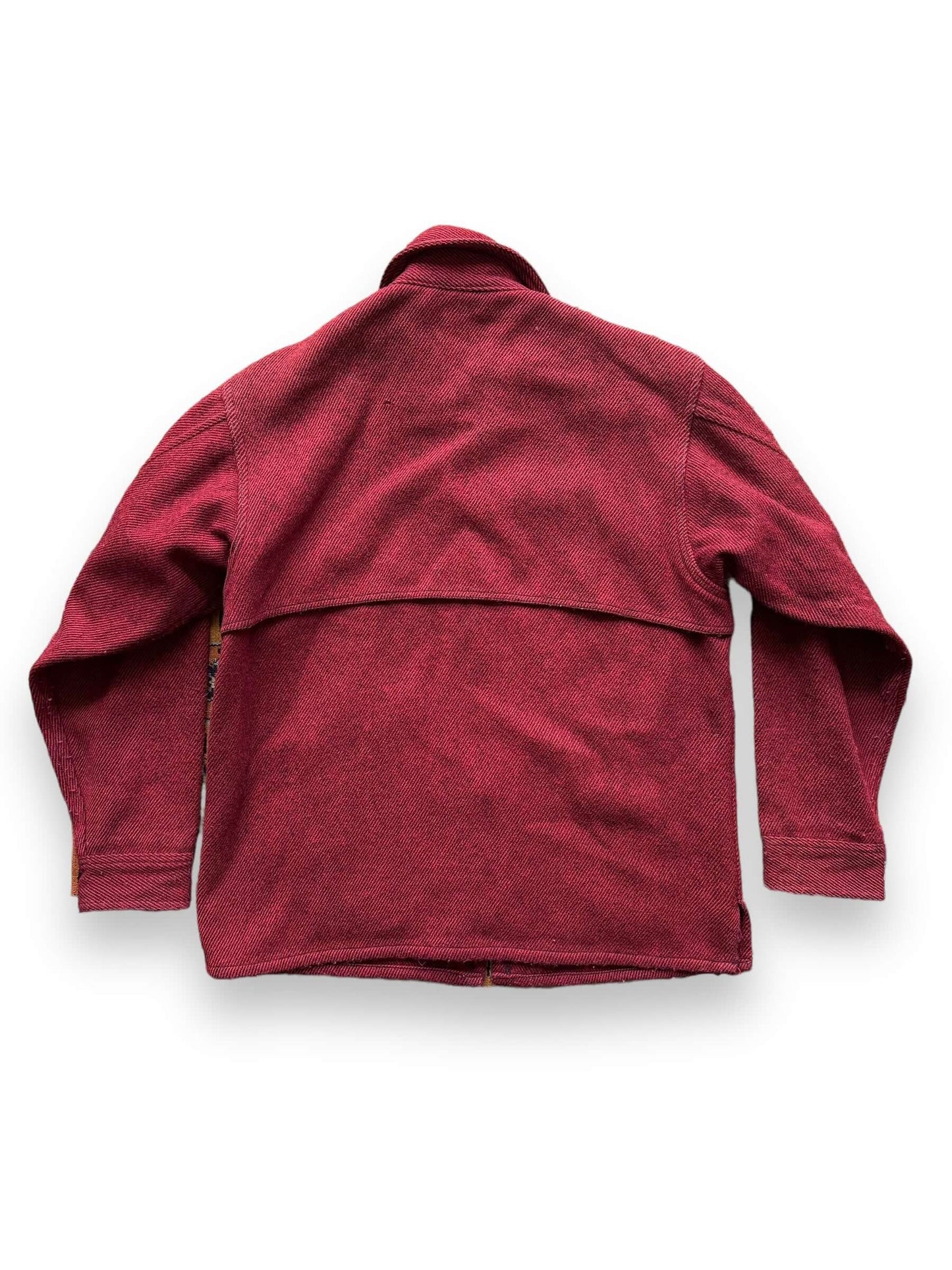 back of Vintage Johnson Woolen Mills Red/Black Wool Jacket SZ M