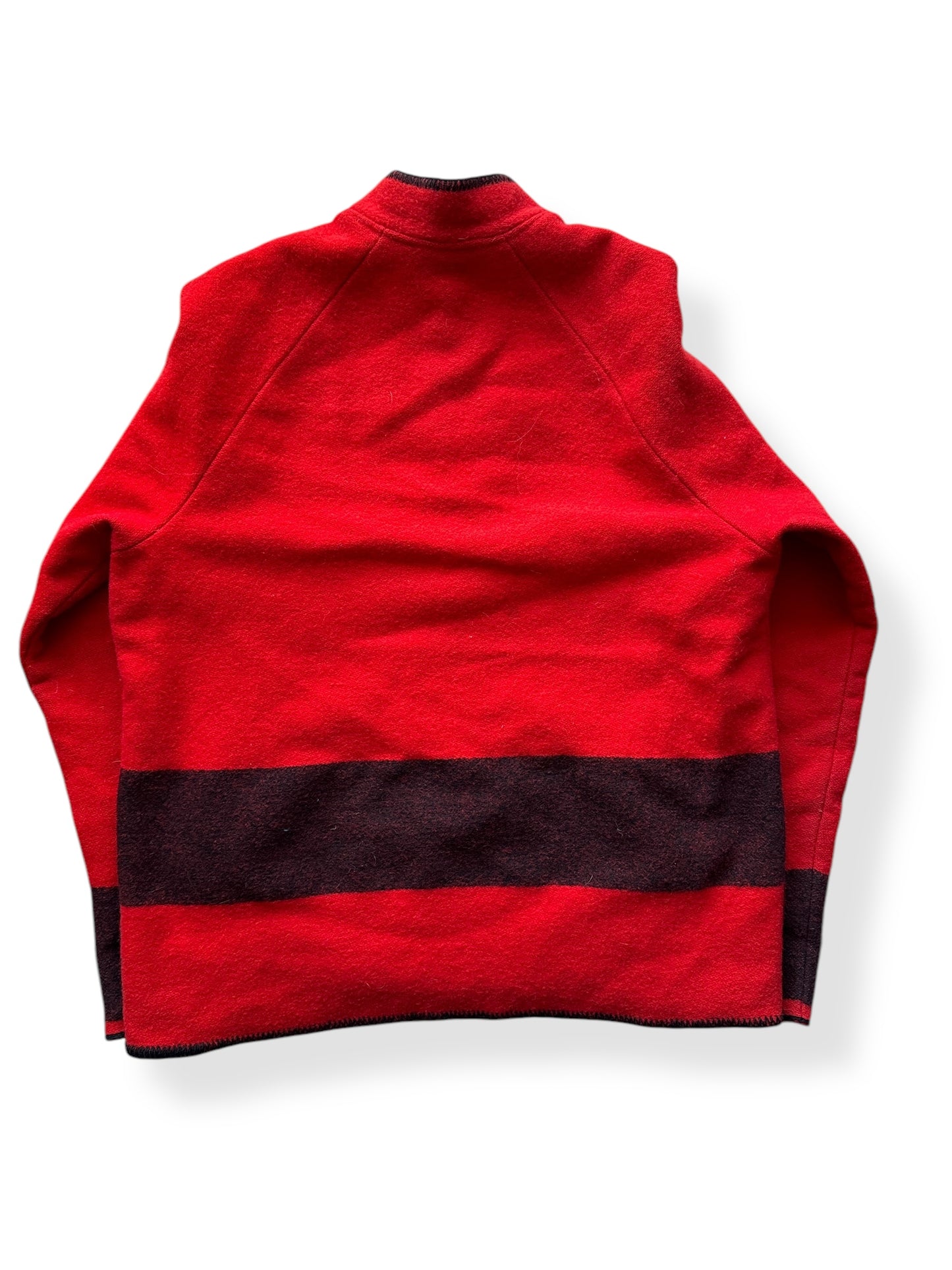 Back of Vintage Woolrich Hudson's Bay Blanket Pullover Jacket SZ L