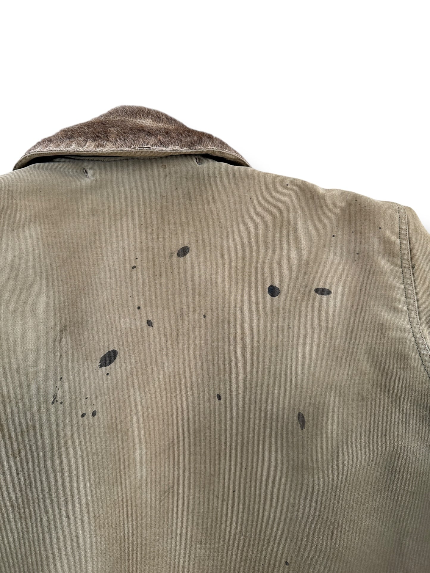 Back Stains on Vintage WW2 USN N1 Deck Jacket SZ 40