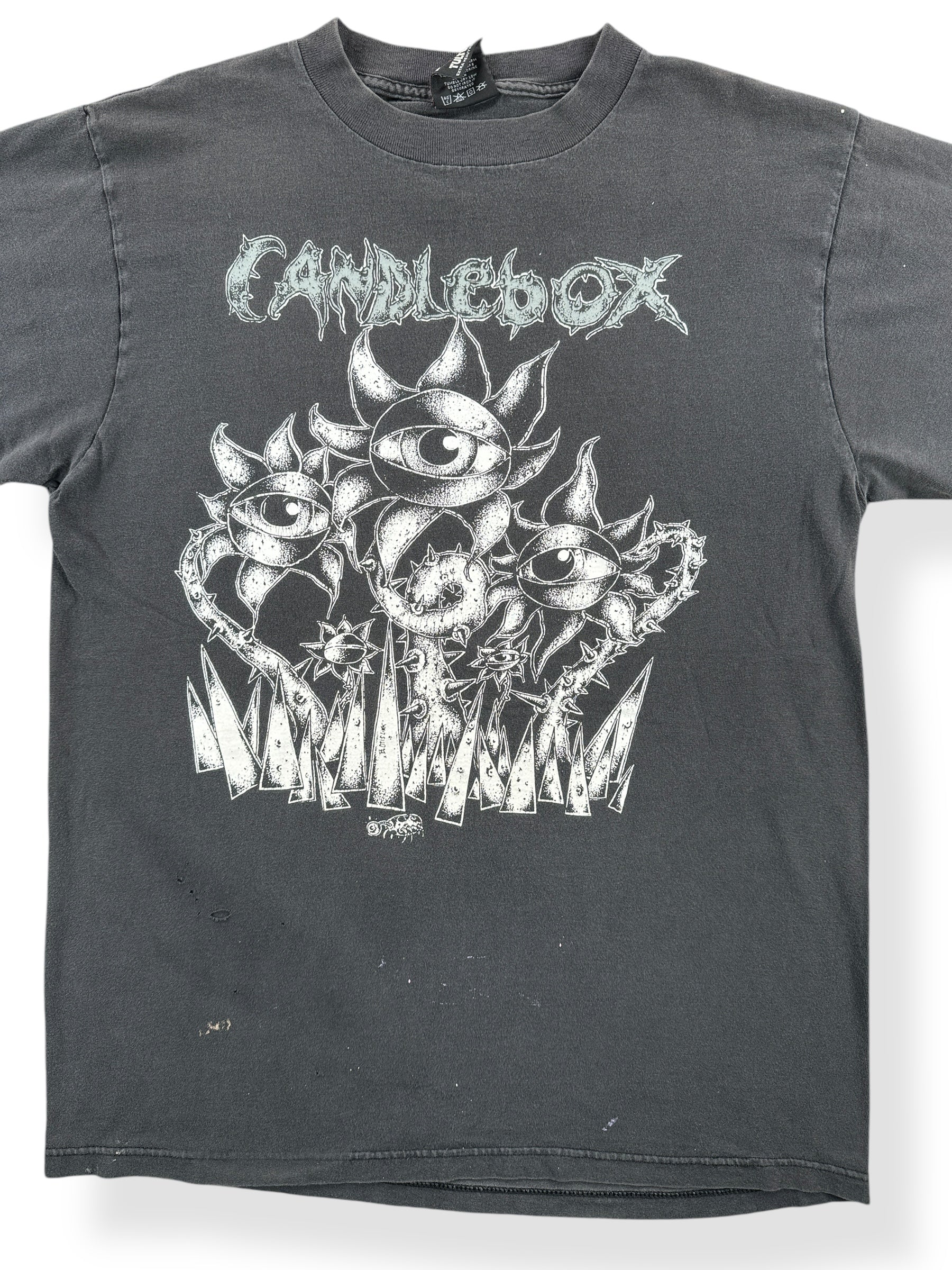 Front Close Up of Vintage Candlebox 1995-96 Tour Tee SZ L
