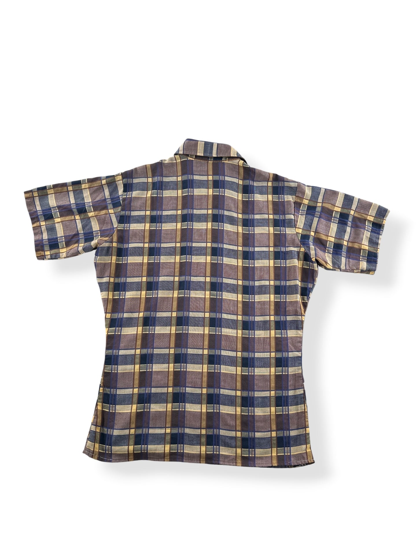Back of Vintage Van Heusen Plaid Short Sleeve Shirt SZ L