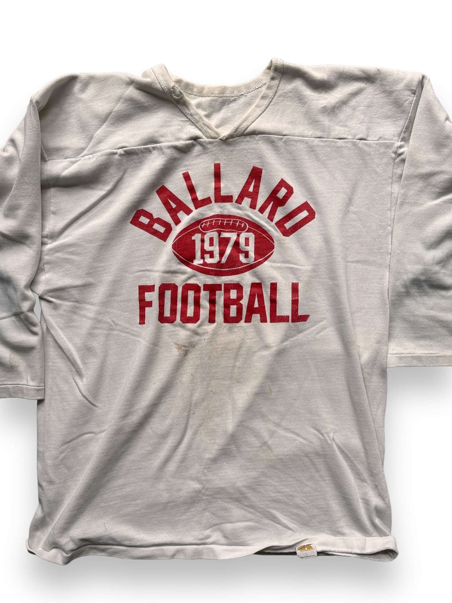 Front Detail on Vintage 1979 Ballard Football Jersey SZ L