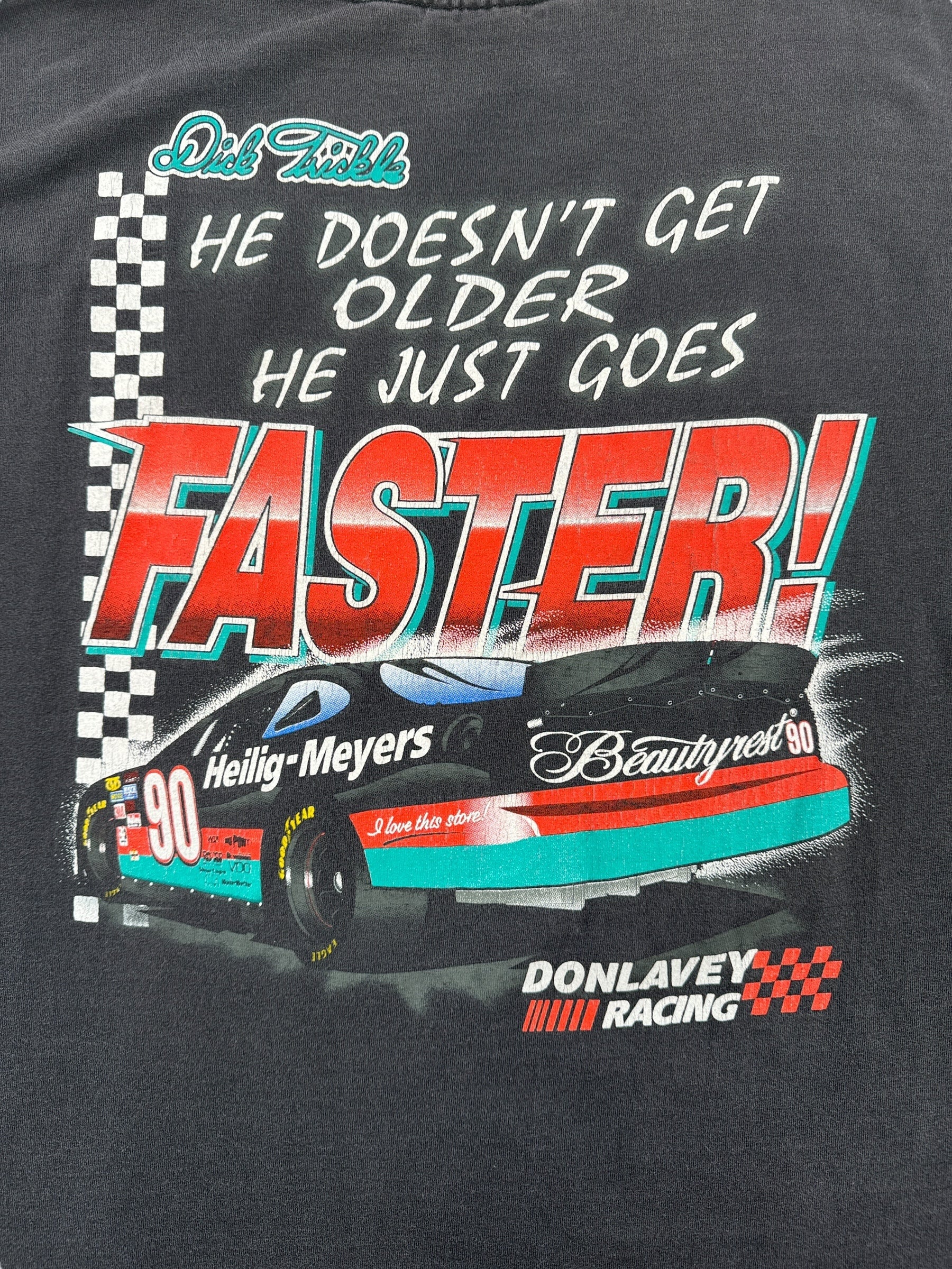 Back Graphic of Vintage Dick Trickle Racing Tee SZ XL