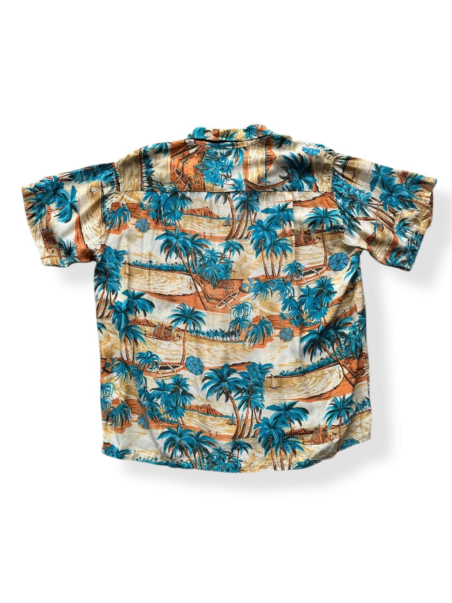 Back of Vintage South Pacific Aloha Shirt SZ XL