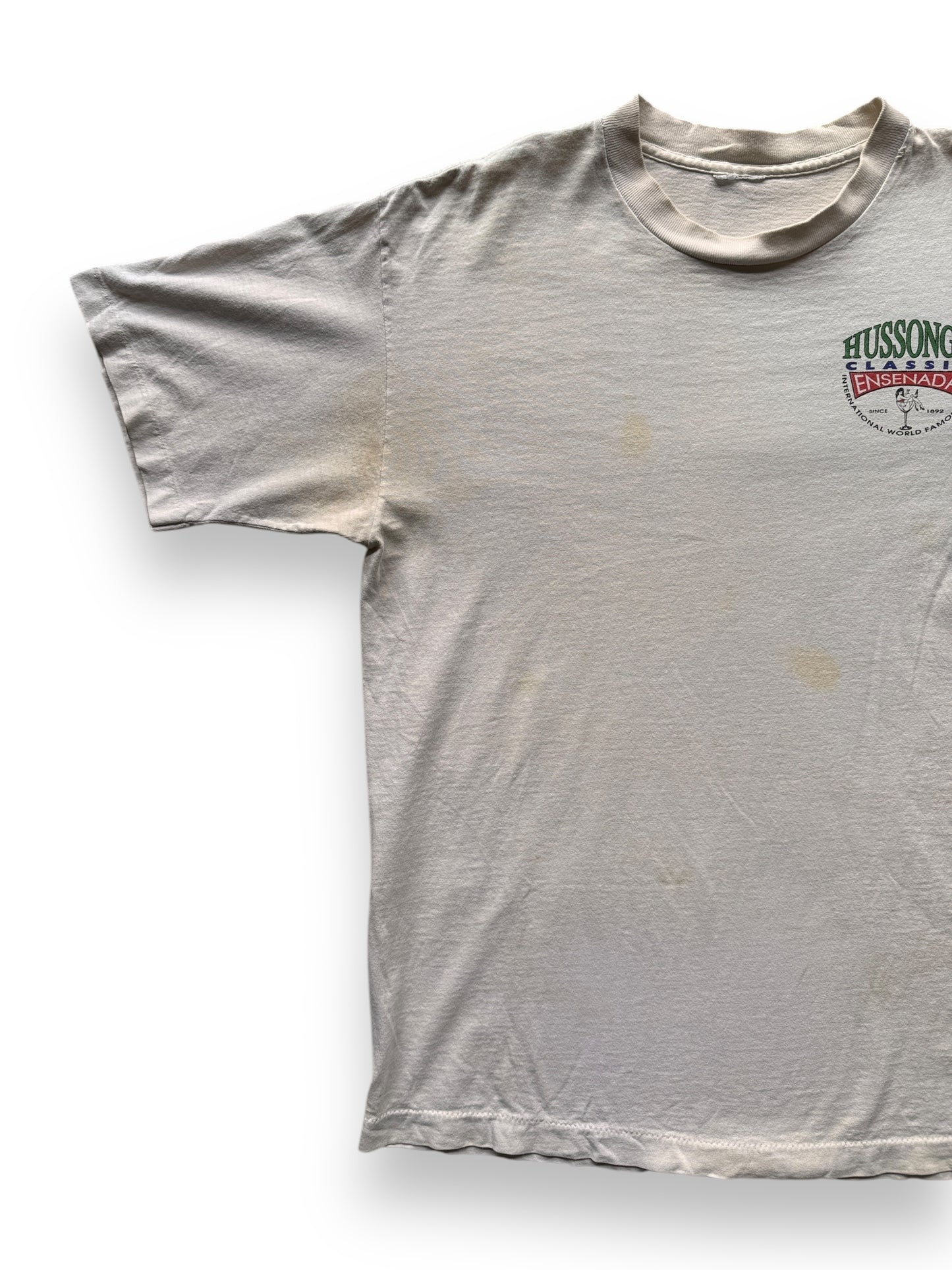 front right of Vintage Hussong's Ensenada Tee SZ L