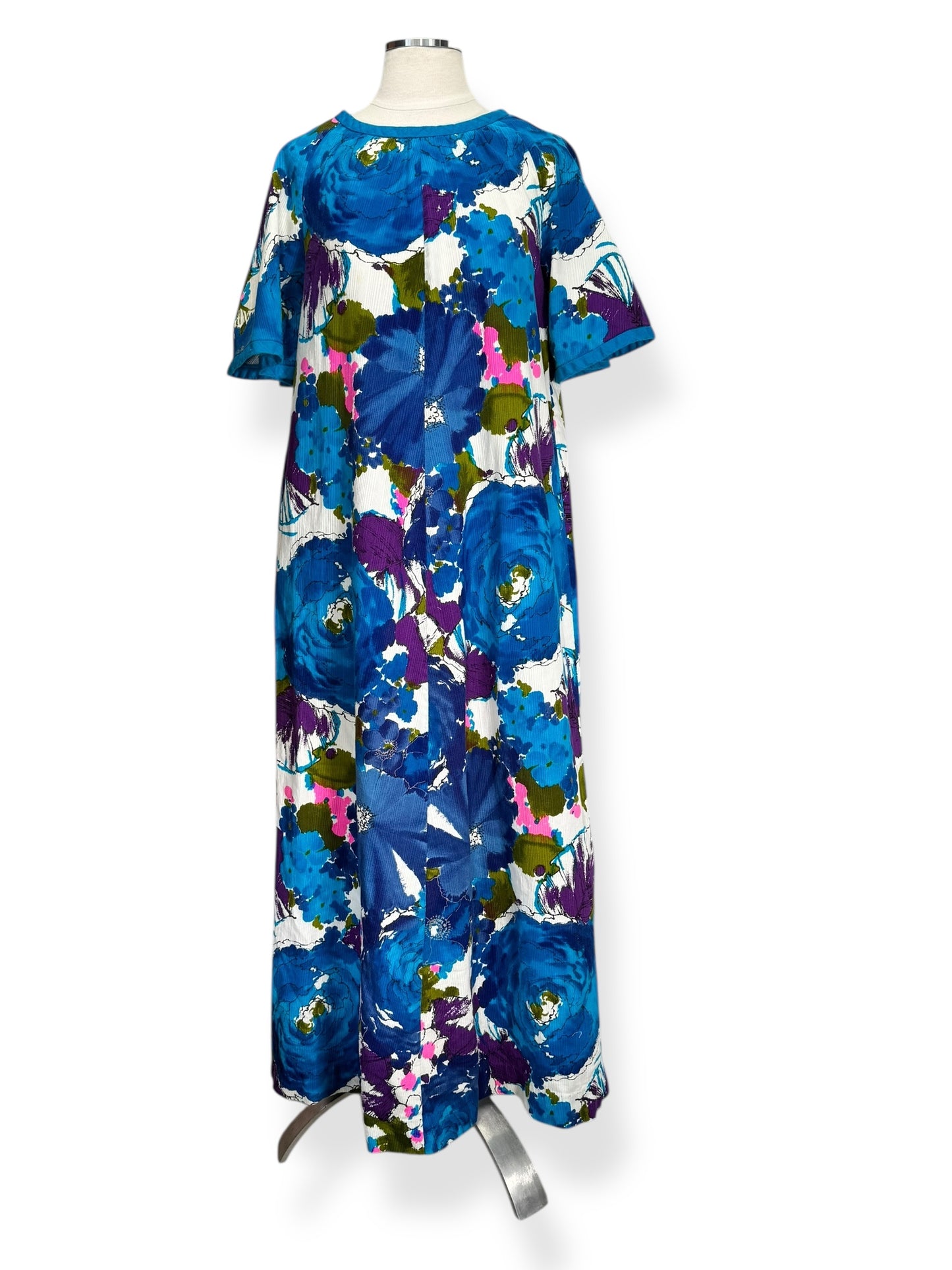 Front 1960s Paradise Hawaii Maxi Dress M-L