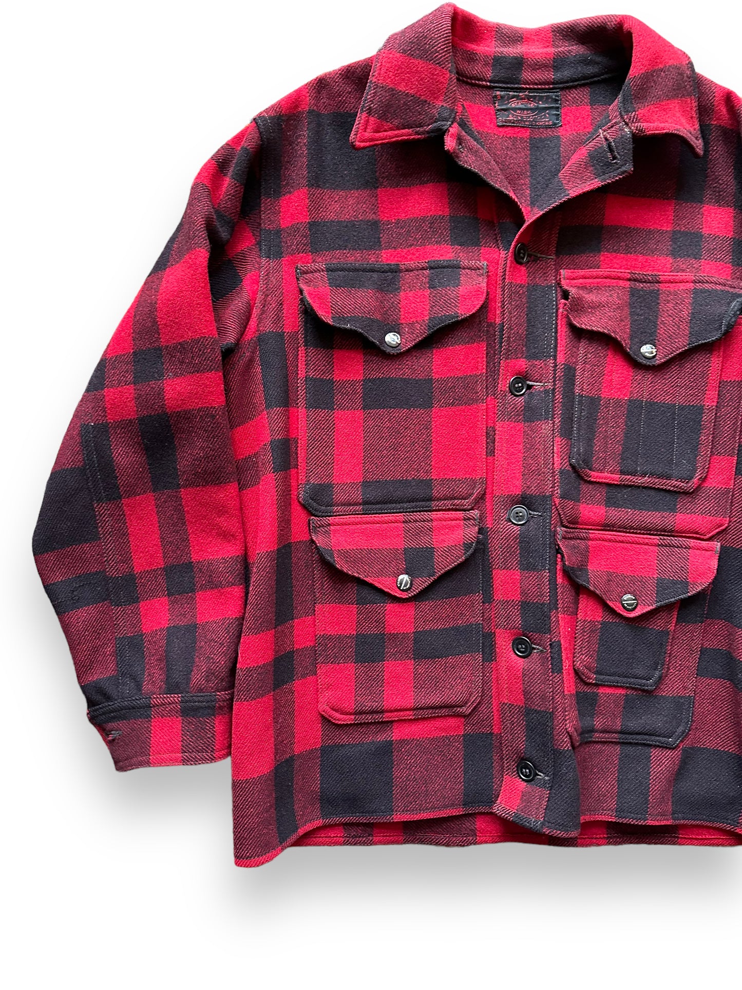 Front Right View of Vintage 1920s-30s Era FilClo Filson Mackinaw Cruiser SZ XL | FilClo Vintage Workwear | Barn Owl Vintage Seattle