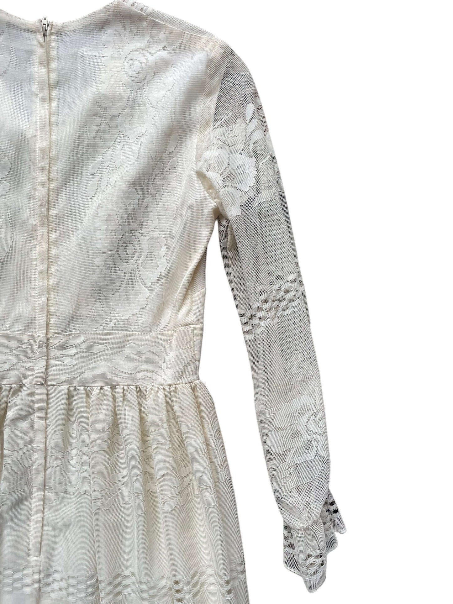 Back top right side of Vintage 1960s Solo Lace Maxi Dress | Barn Owl Vintage Dresses | Seattle Vintage Ladies Clothing