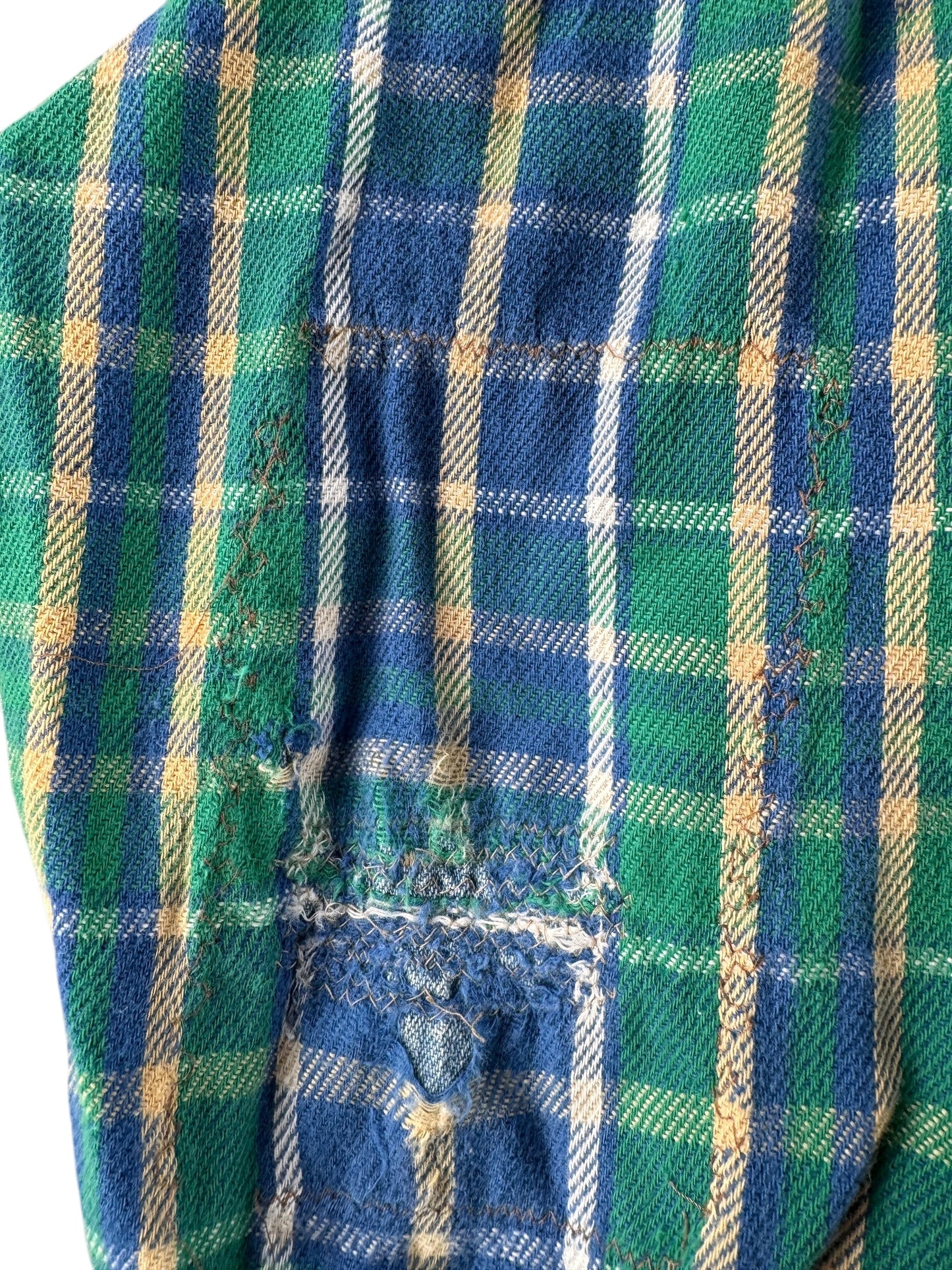 Repair on Sleeve of Vintage Woolrich Cotton Flannel SZ L
