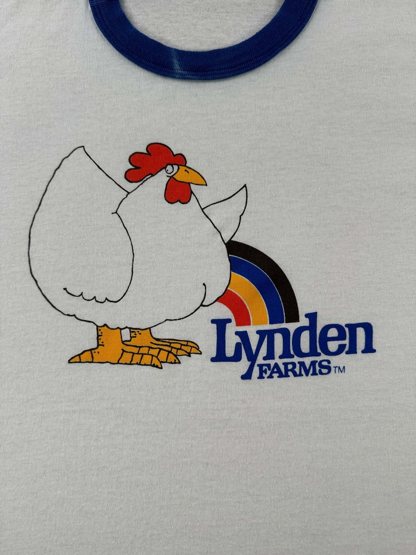 Graphic of Vintage Lynden Farms Chicken Ringer Tee SZ L
