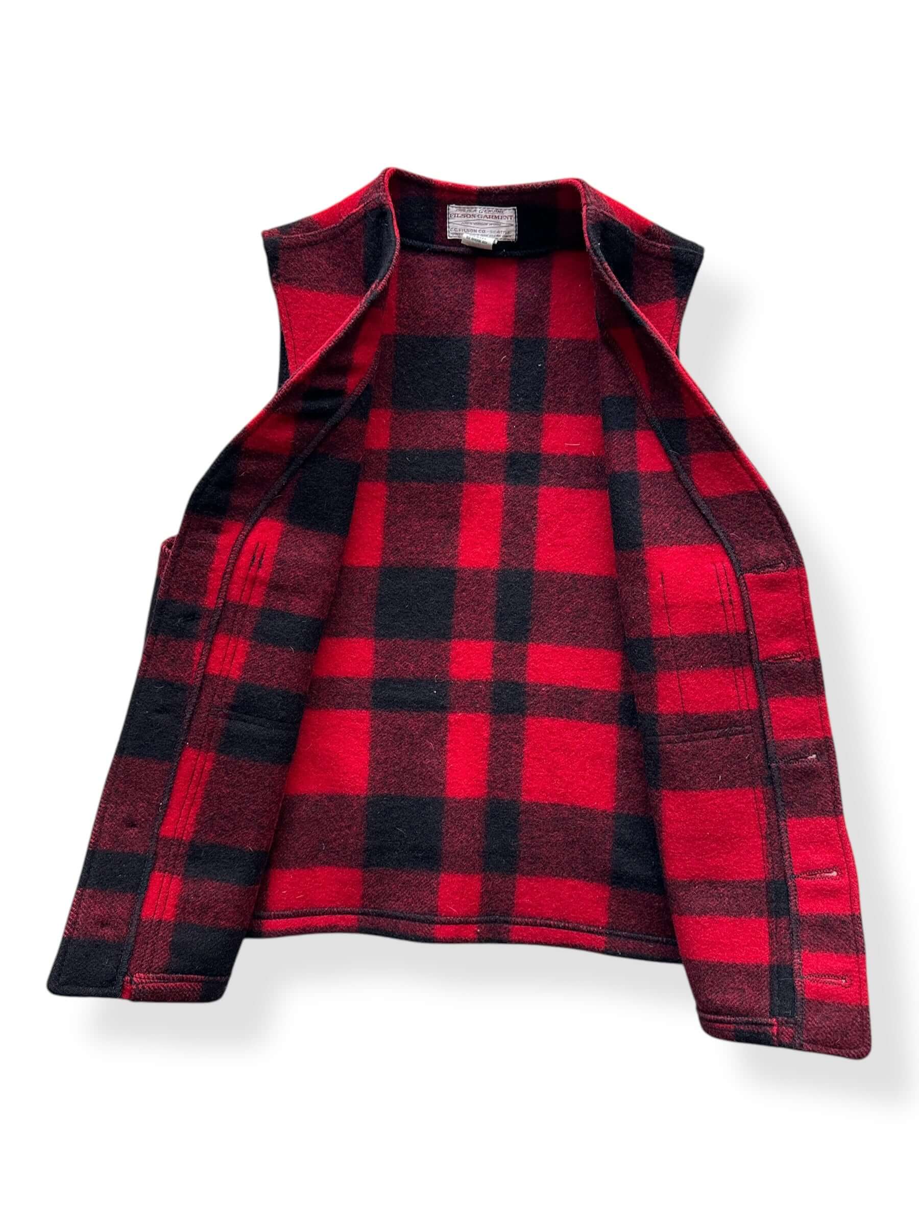 Inside of Vintage Filson Mackinaw Wool Vest SZ 42