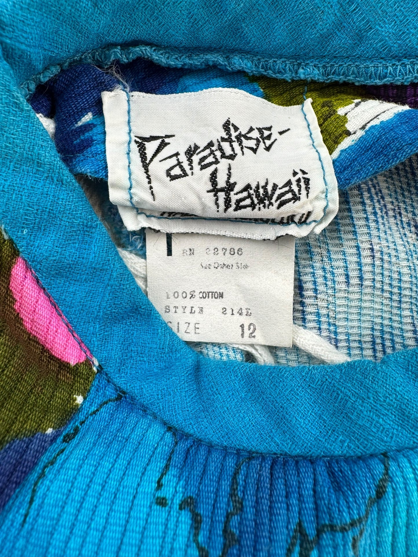 Tag 1960s Paradise Hawaii Maxi Dress M-L