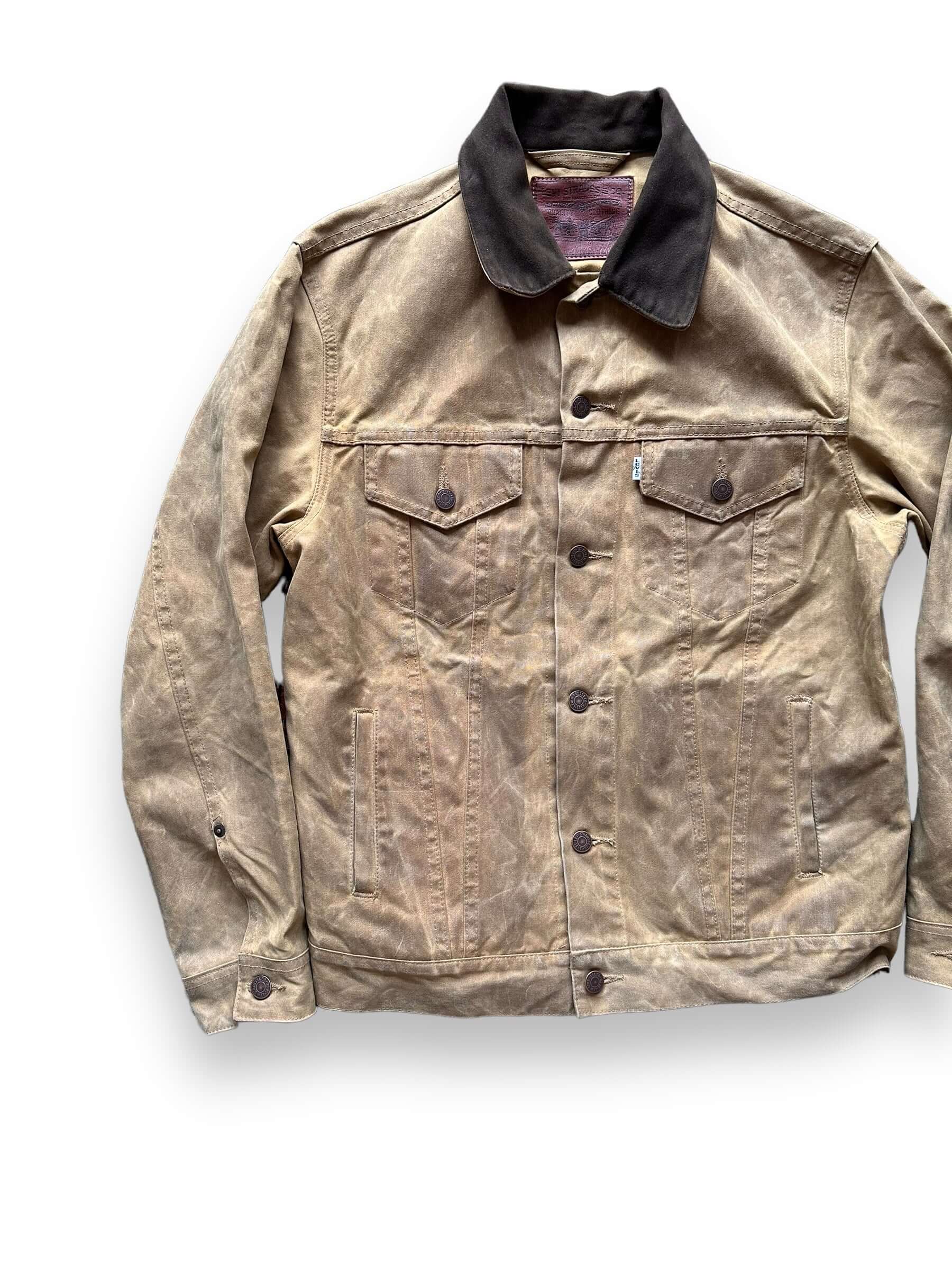 Front Right View of Filson X Levis Tan Type III Trucker Jacket SZ Large |  Filson Levis Trucker Jacket
