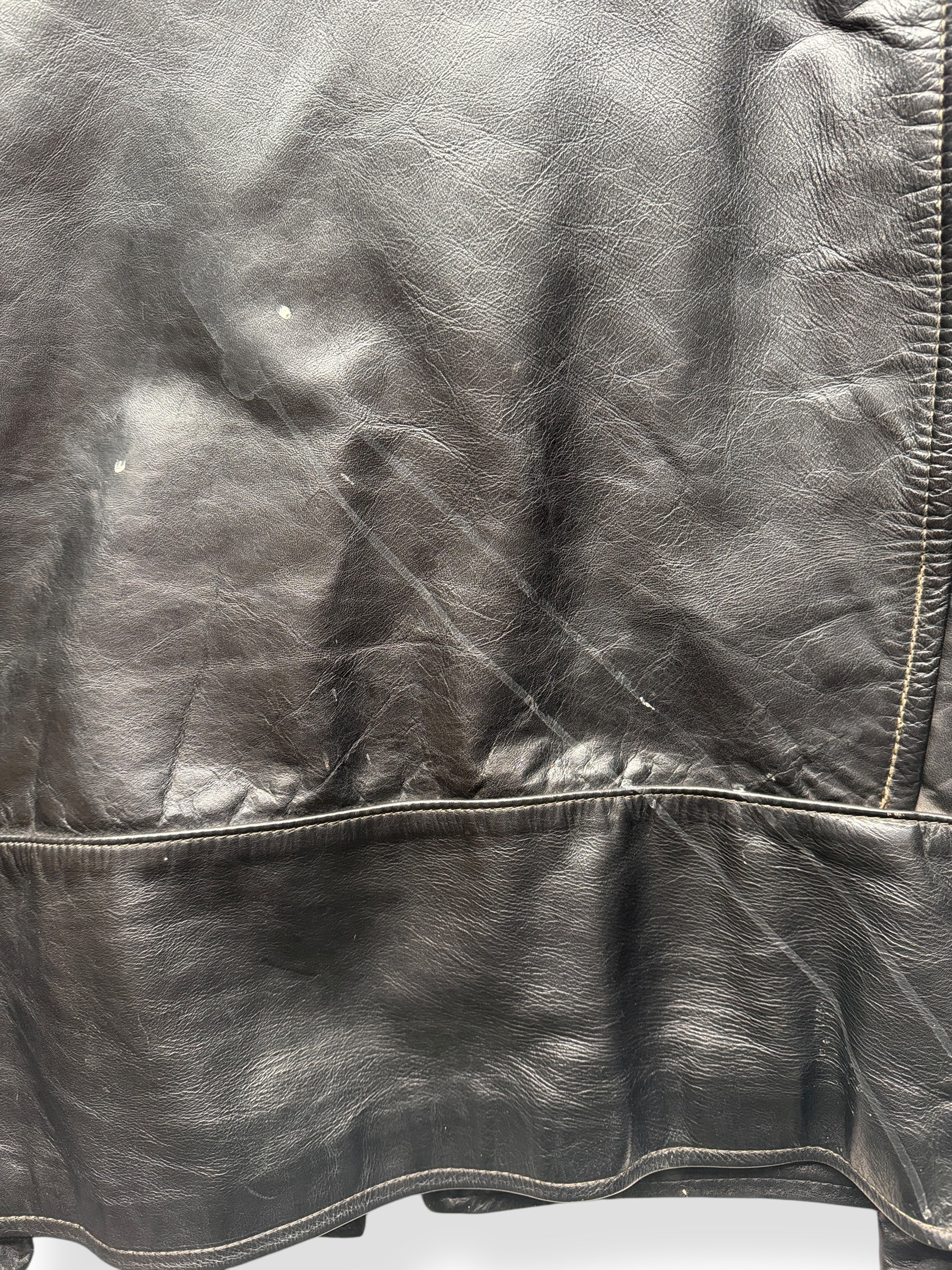 Stains on Back of Vintage Brooks Leather Moto Leather Jacket SZ 42