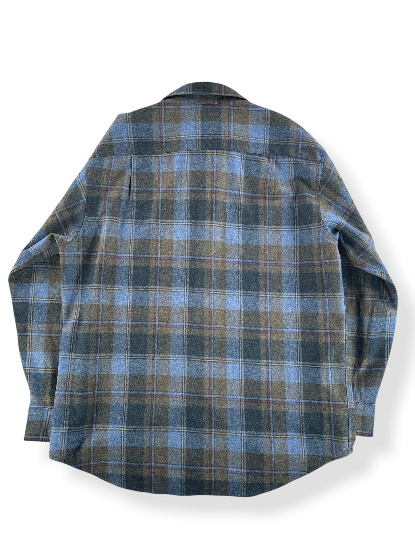 Back of Vintage Made in Mexico Green & Blue Pendleton Flannel SZ L