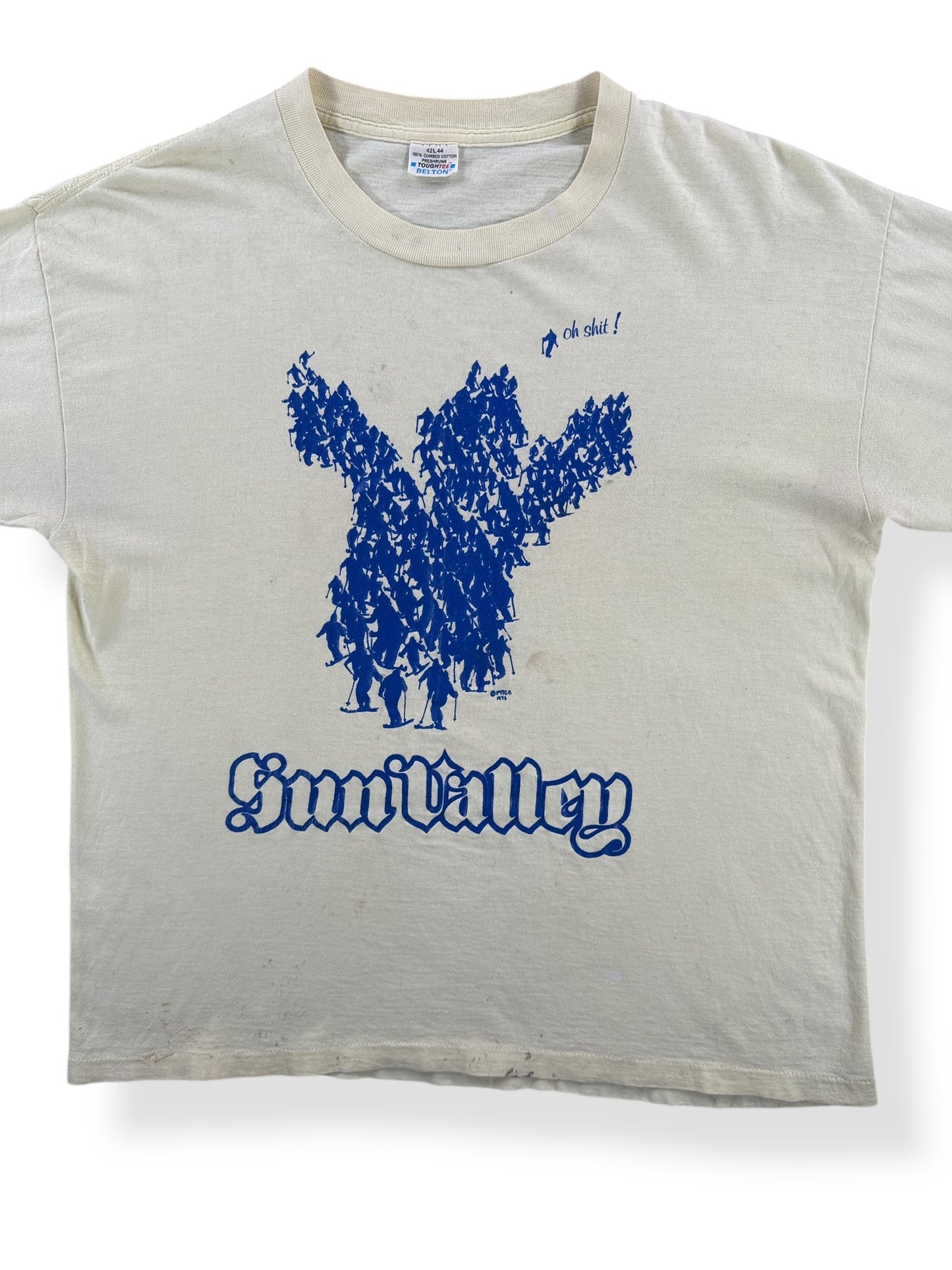Front Close Up of Vintage Sun Valley Oh Shit! Tee SZ L