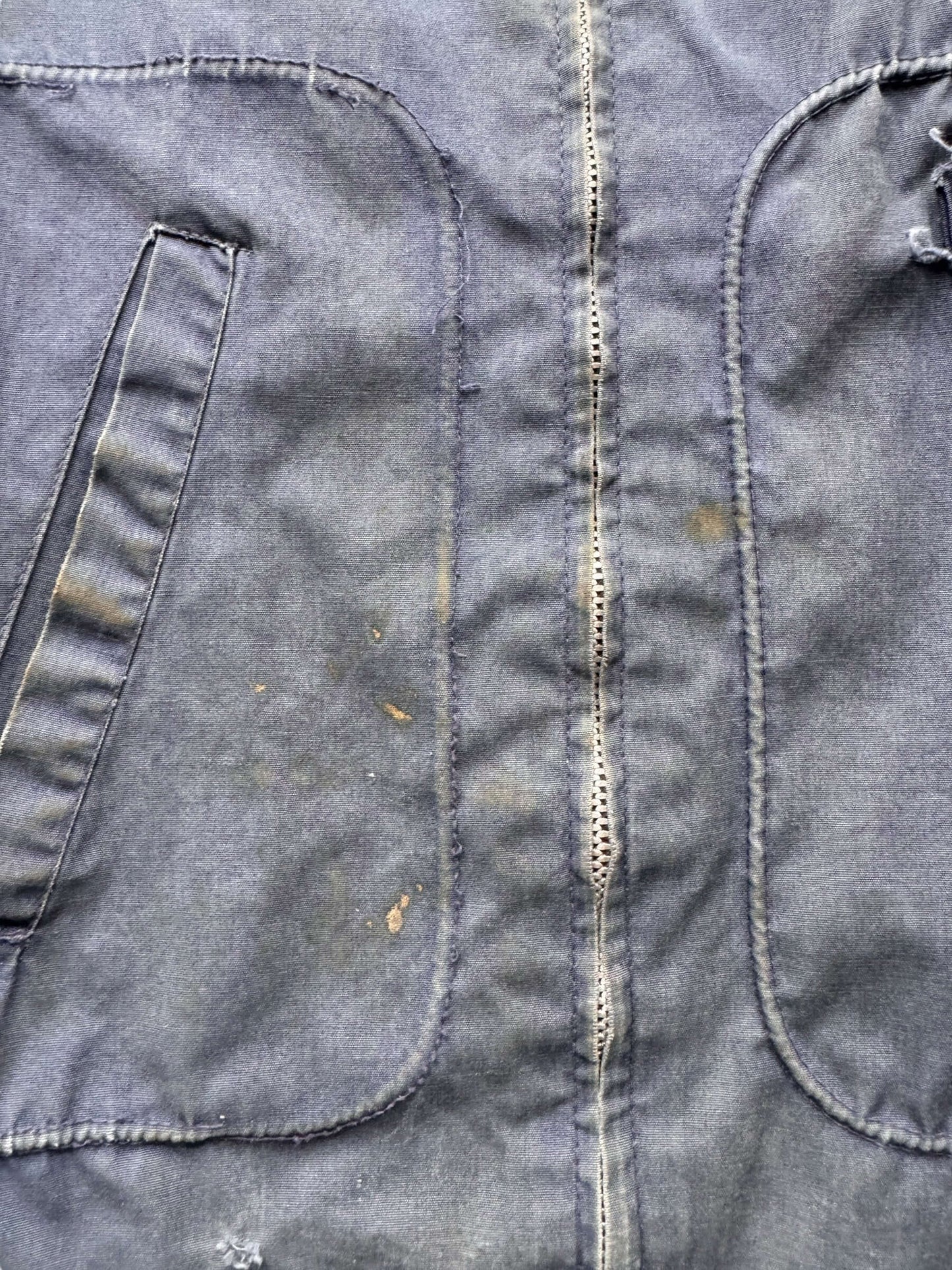 Stains on Front of Vintage Dan River 68 Trojans Jacket SZ S AS IS