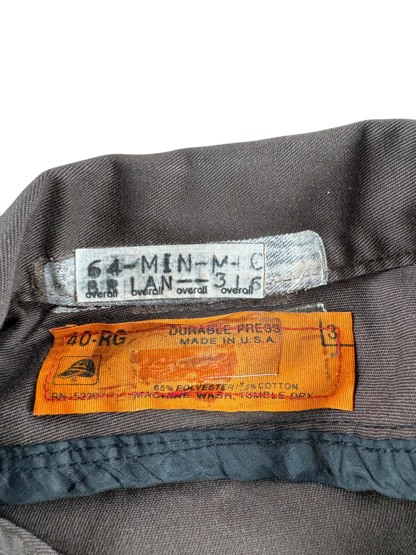 Tag on Vintage "Bill" Brown Red Kap Work Jacket SZ 40