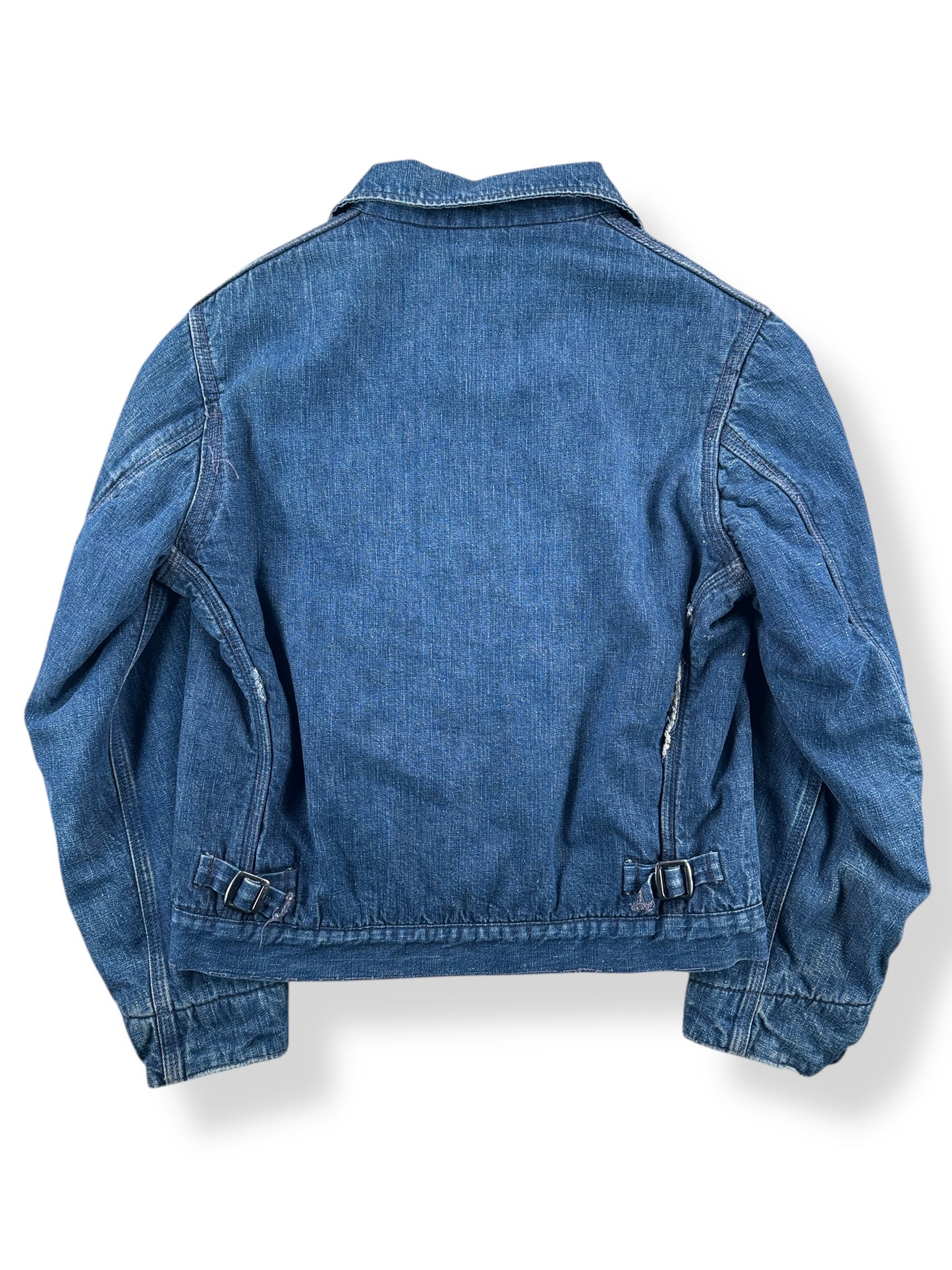 Back of Vintage Blanket Lined Denim Jacket SZ S