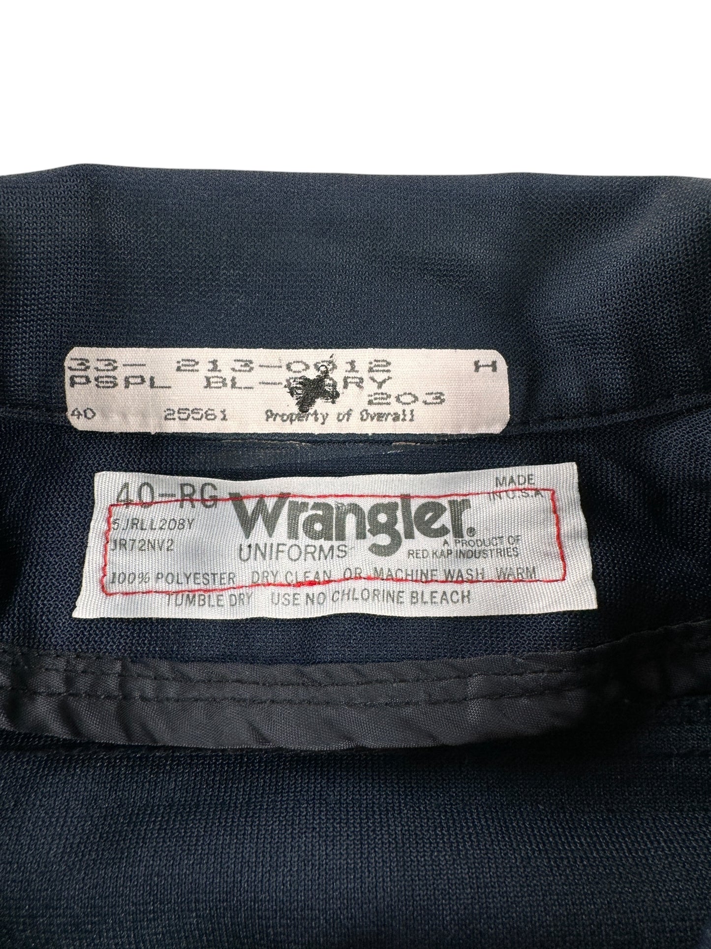 Tag on Vintage Wrangler Gas Station Jacket SZ 40