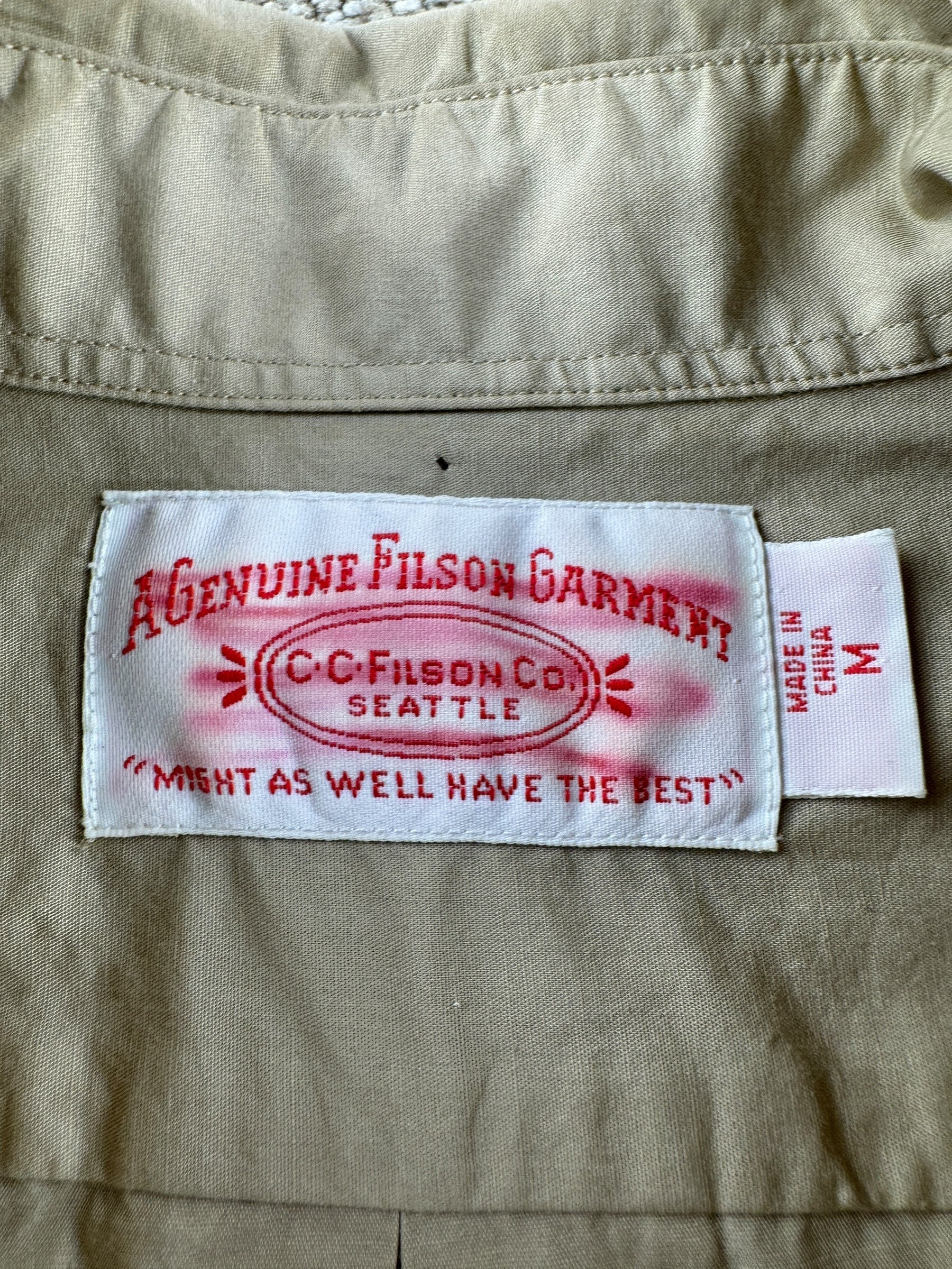 Tag on Filson Short Sleeve Shooting Shirt SZ M