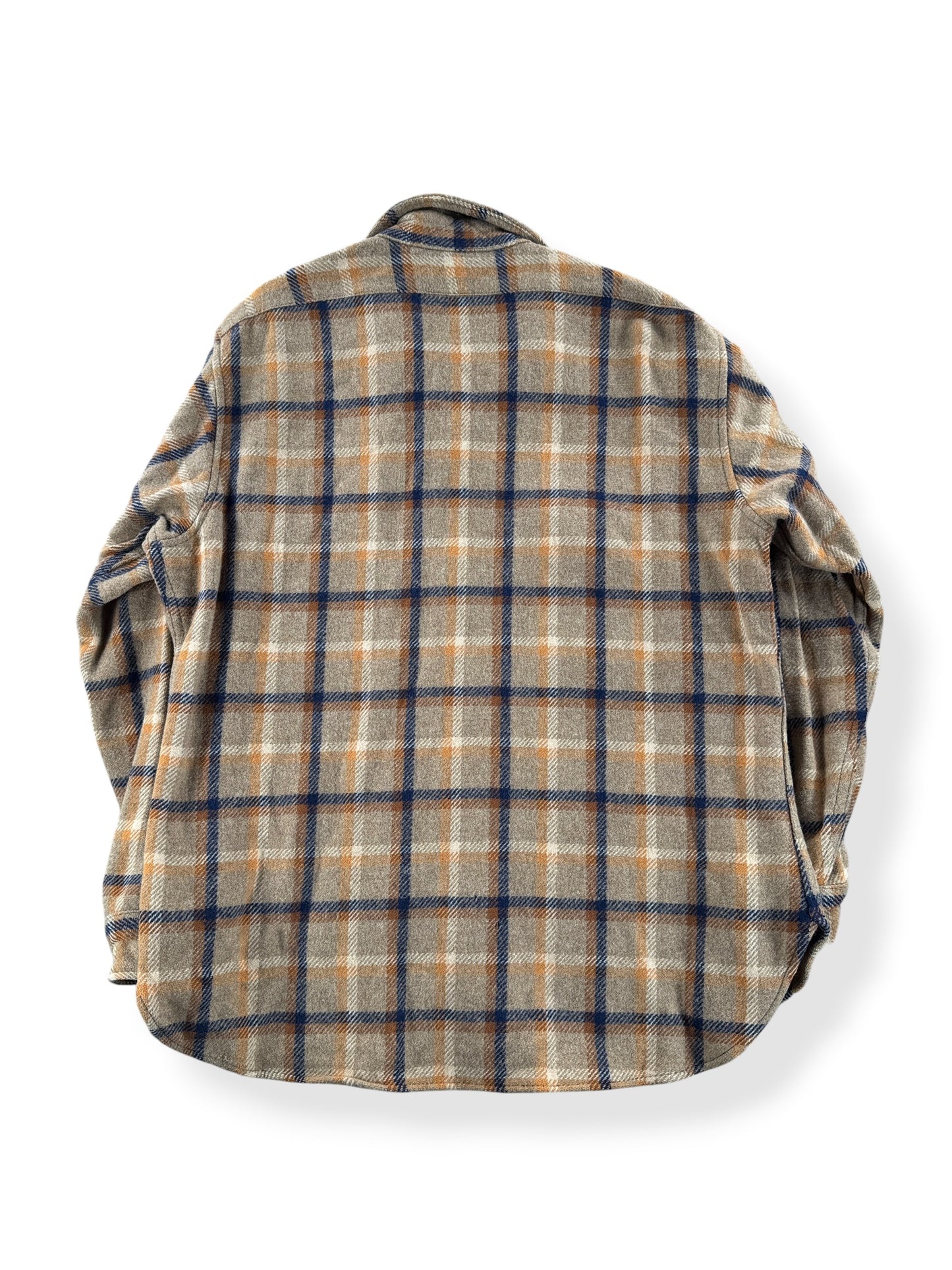Back of Vintage Beige & Yellow Pendelton Flannel SZ XL