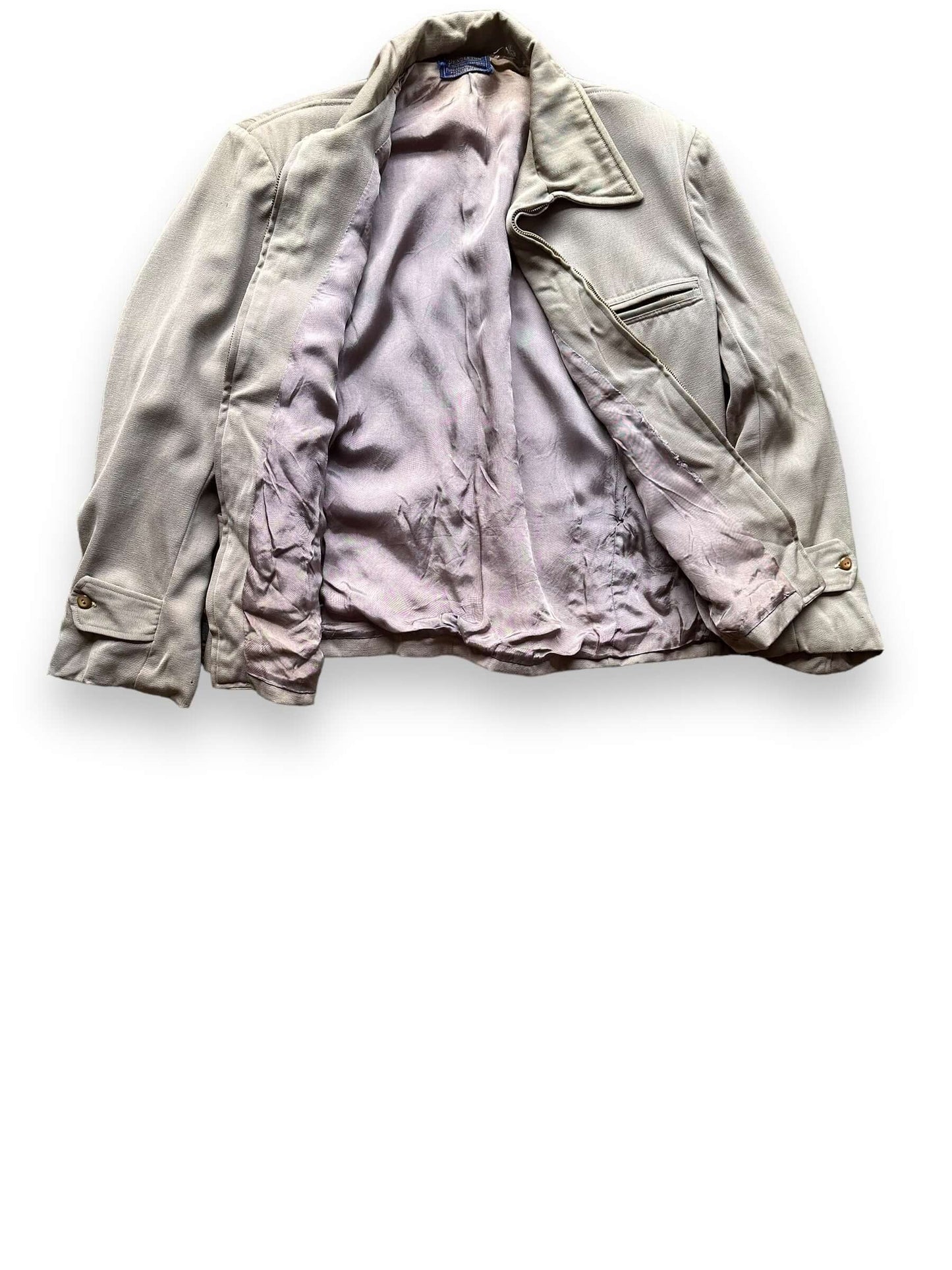 Liner View of Vintage Pendleton Gabardine Jacket SZ L | Vintage Workwear Seattle | Seattle Vintage Clothing