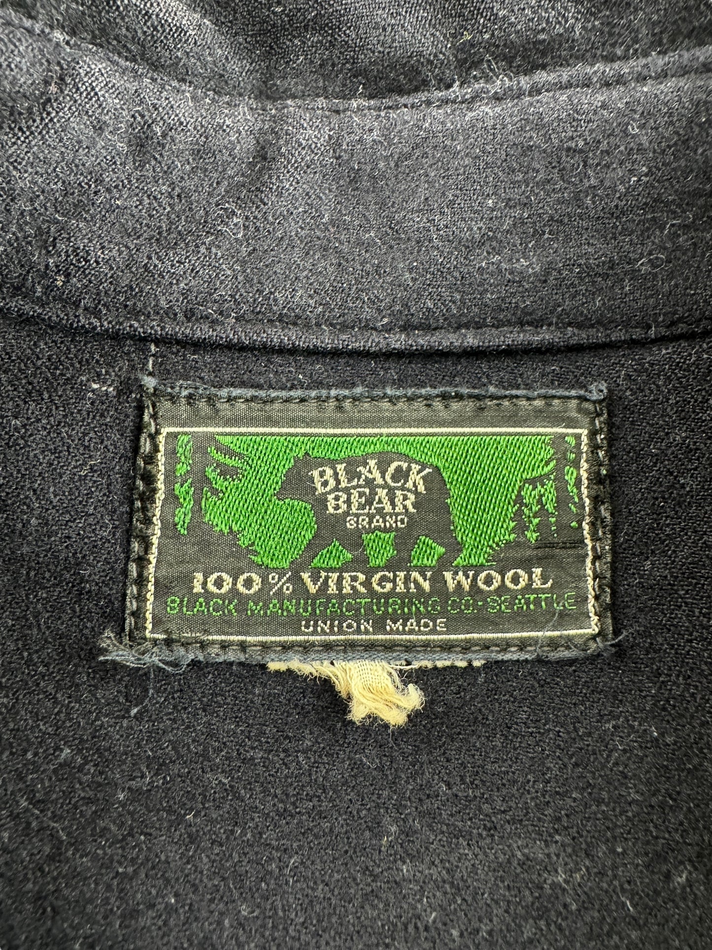 Tag on Vintage Black Bear Light Wool Jacket SZ L