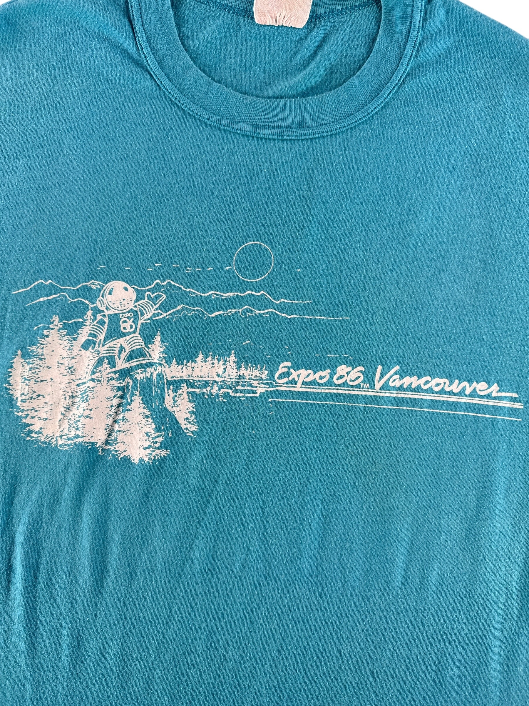 Front Graphic of Vintage Expo 86 Vancouver Tee SZ S