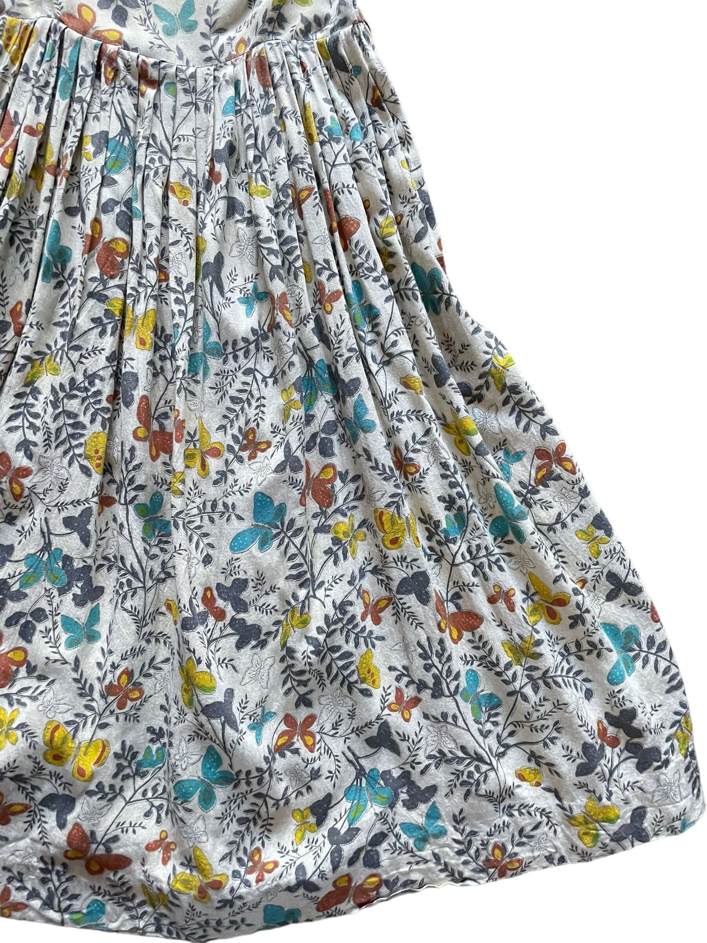 Front left side skirt view of Vintage 1950s Jonathan Logan Butterfly Dress | Barn Owl Vintage Dresses | Seattle Vintage Ladies Clothing