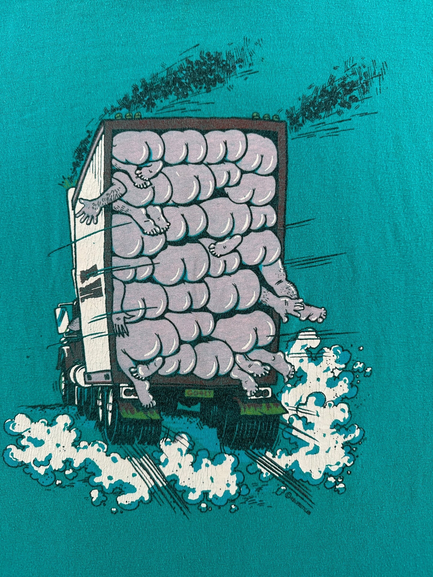 Back Graphic of Vintage Haulin A** Oregon Trucker Tee SZ L