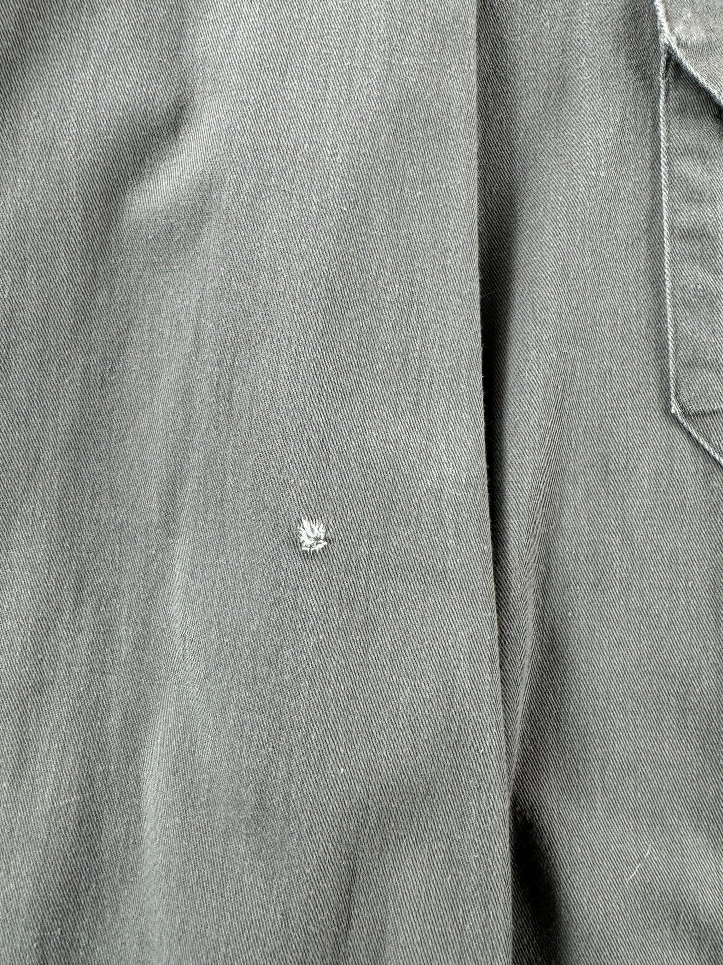 Small Hole on Vintage Washington "Dee-Cee" Vat Dyed Grey Twill Shirt SZ L