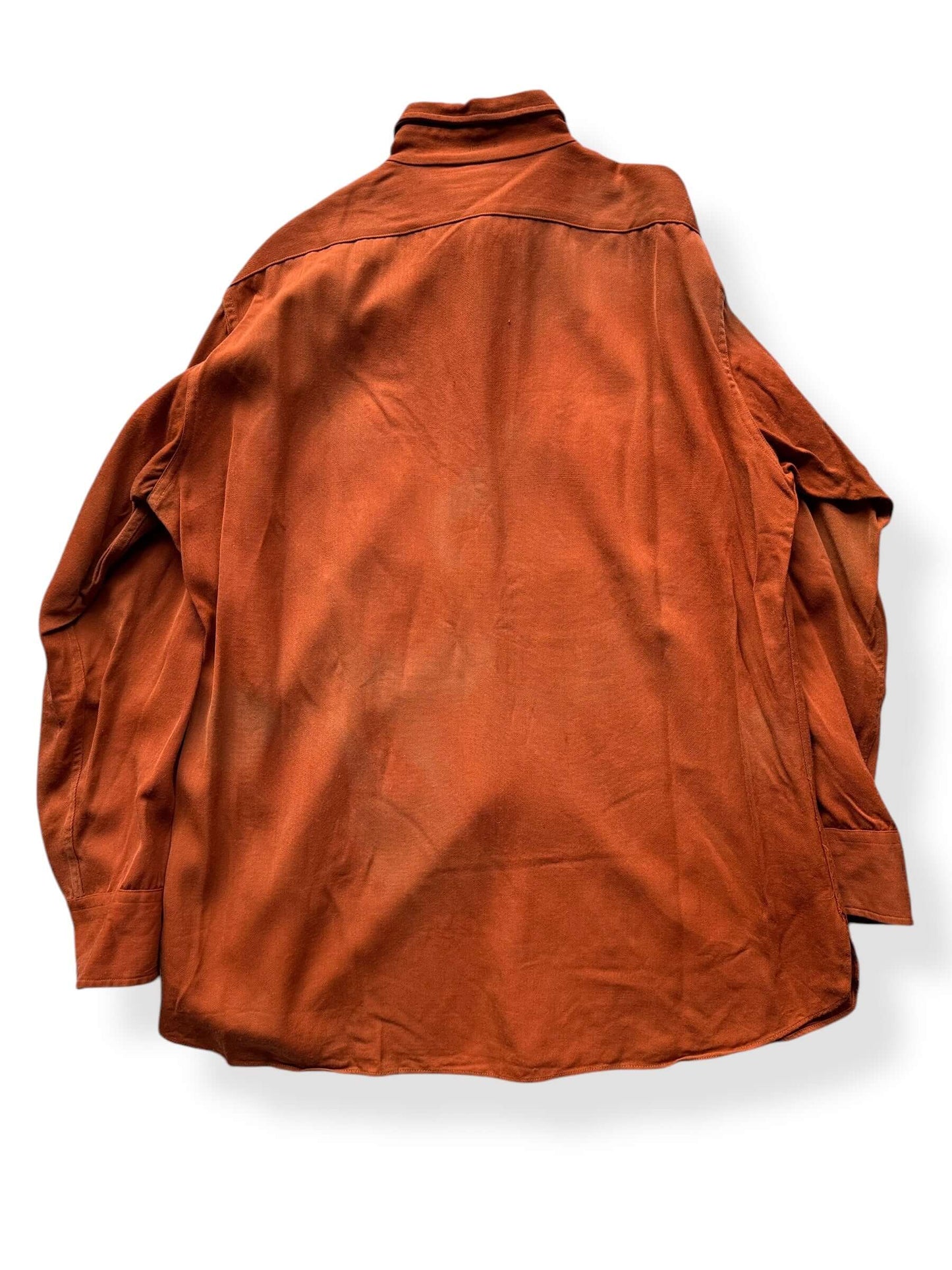 Back of Orange Gabardine Shirt AS IS SZ L
