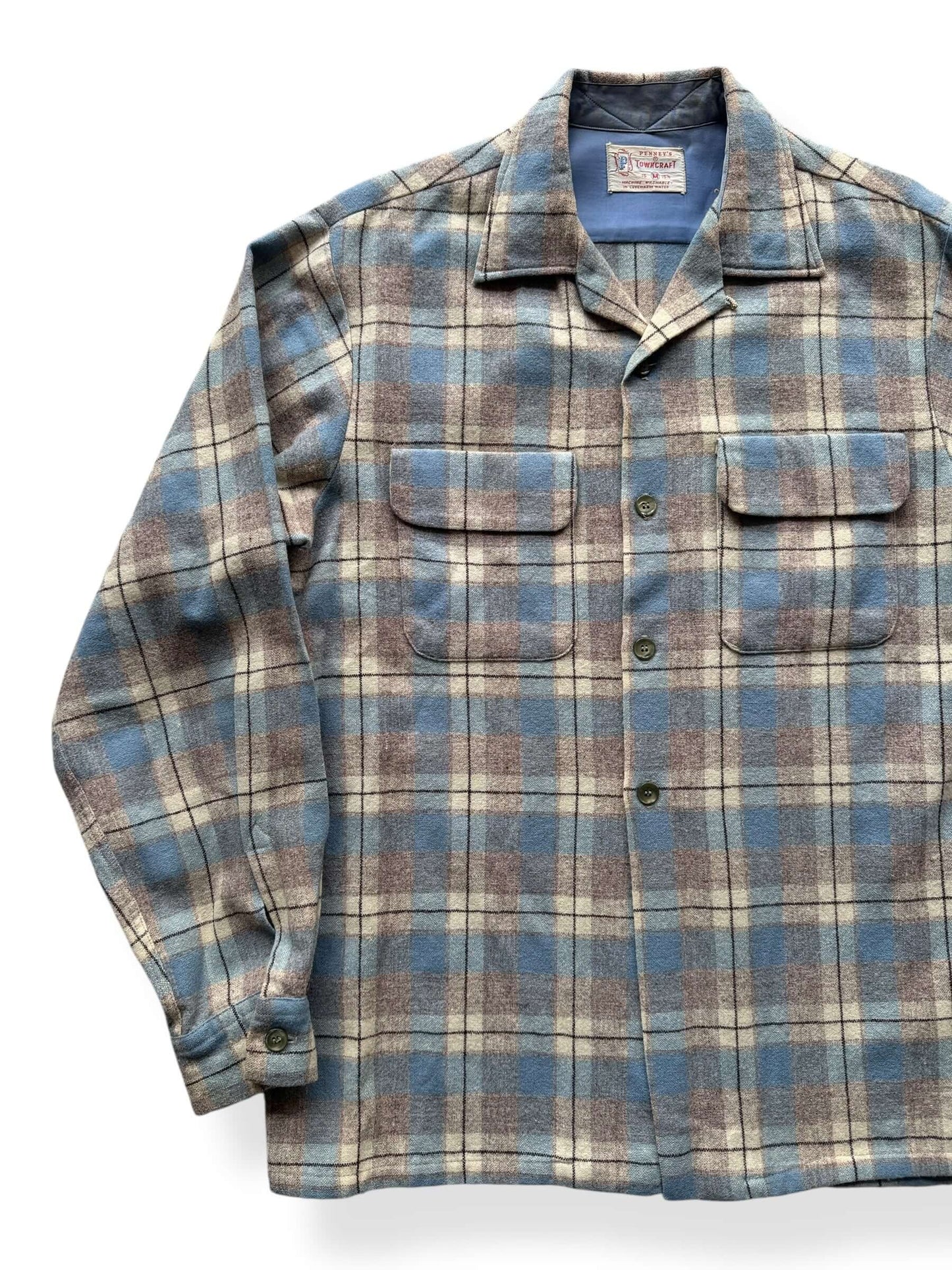 Front Right of Vintage Penney's Towncraft Flannel SZ M