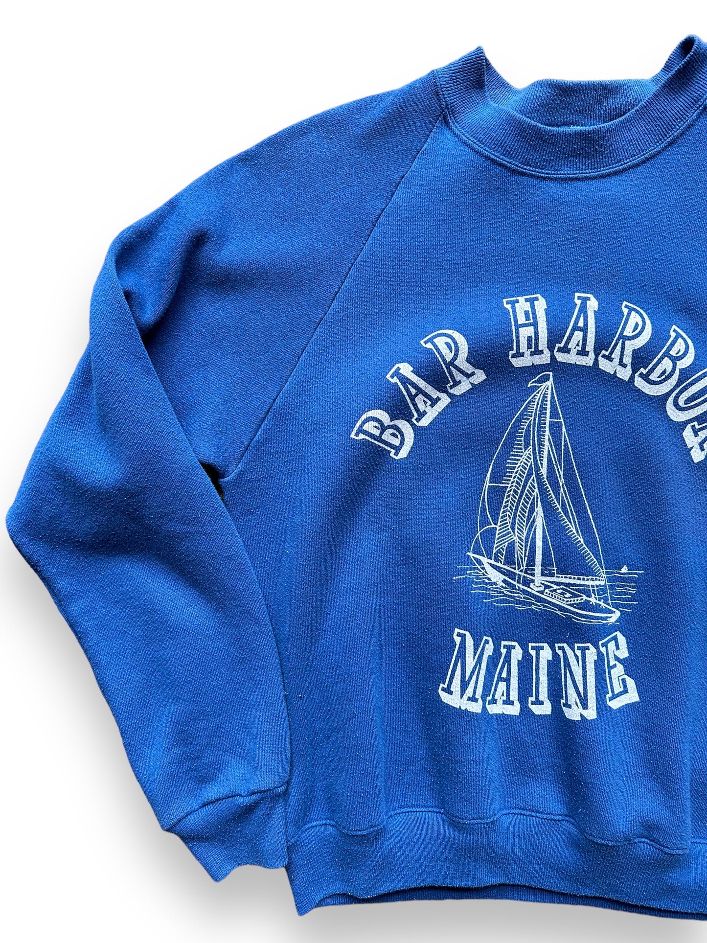 Front Right View of Vintage Bar Harbor Sweatshirt SZ M | Vintage Maine Crewneck Sweatshirts Seattle | Barn Owl Vintage Seattle