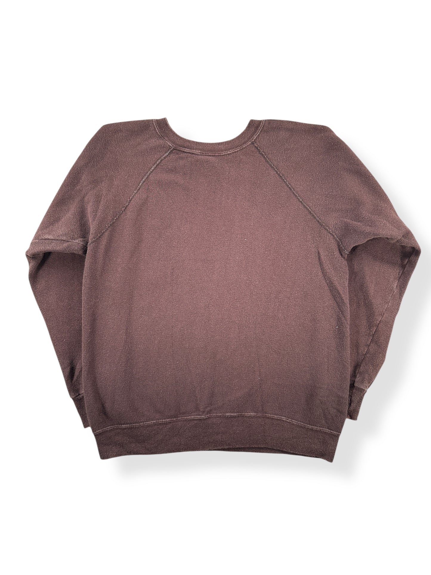 Back of Vintage Flocked Brown Champion Crewneck SZ S