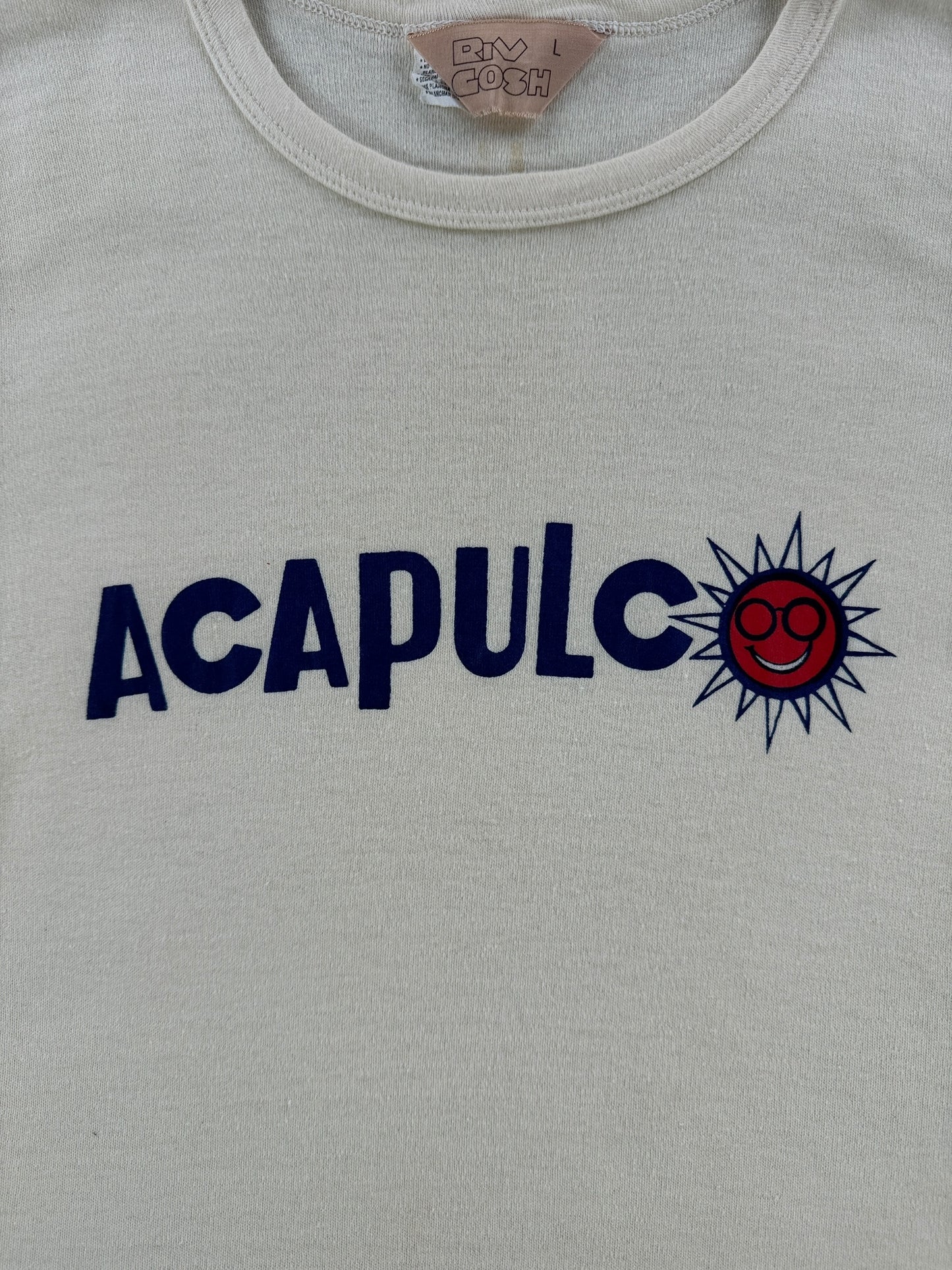 Front Graphic on Vintage Yellow Acapulco MX Tee SZ XS