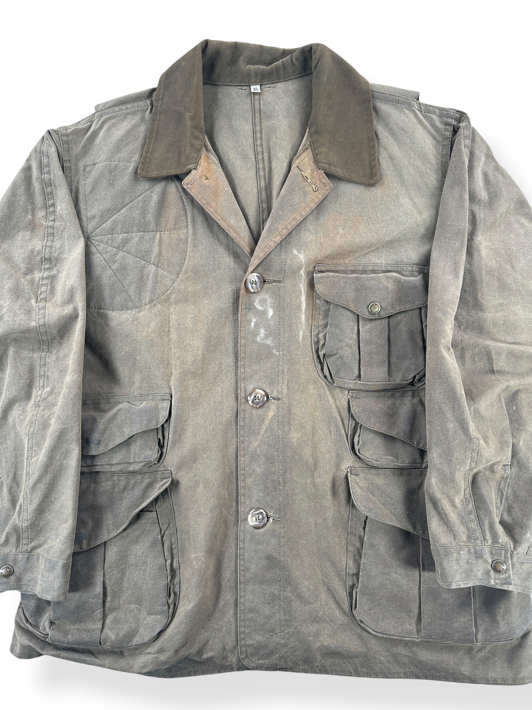 Front Close Up of Vintage Filson Upland Bird Coat SZ XL