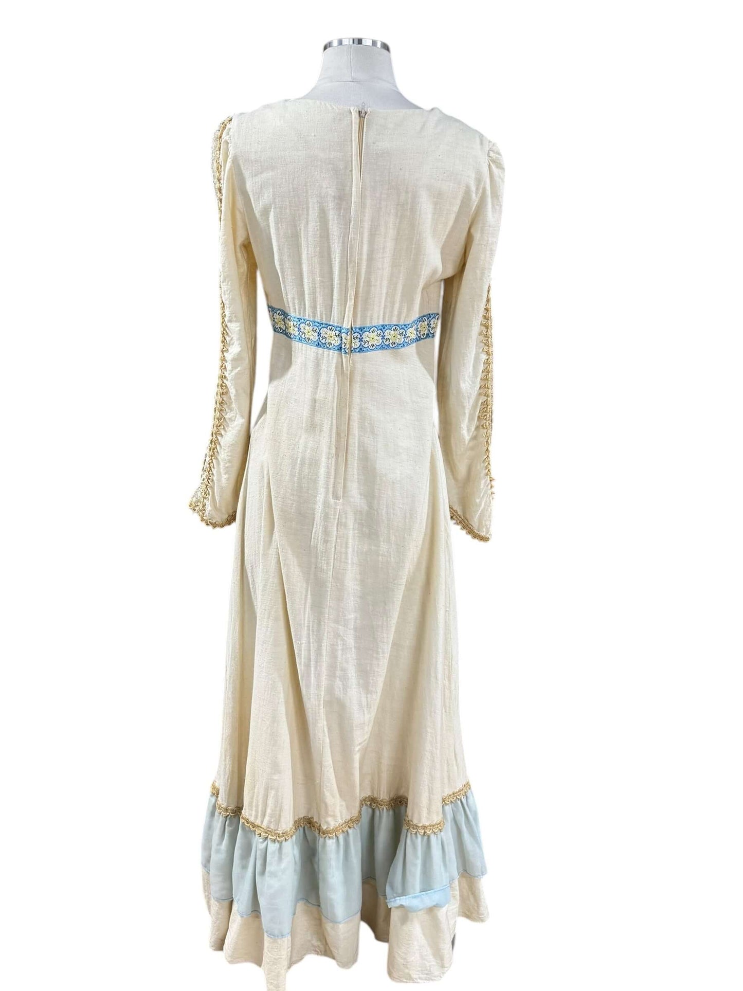 Back view of 1970s Renaissance Gunne Sax Dress L-XL