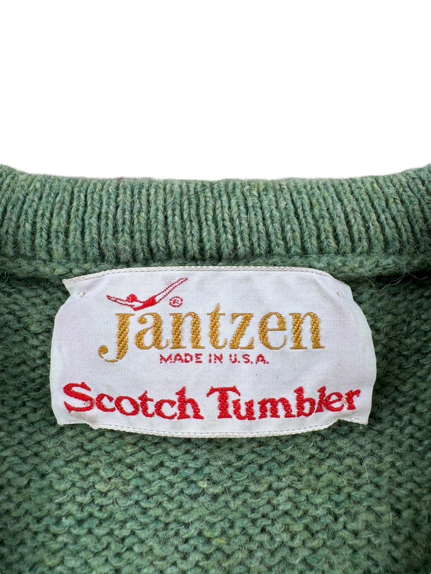 Tag on Vintage Jantzen Scotch Tumbler V Neck Sweater SZ M