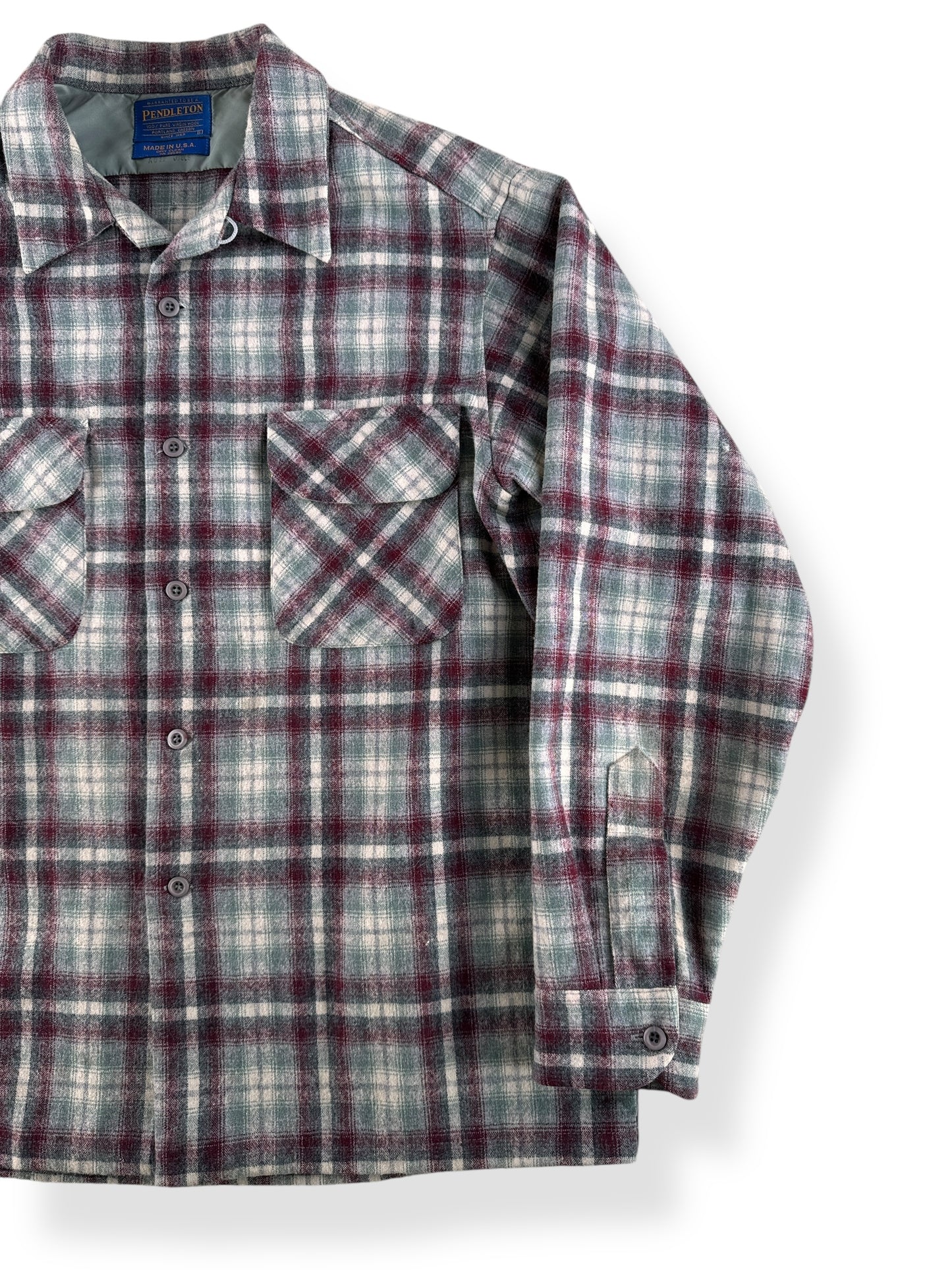 Front Left of Pendleton Made in USA Wool Board Shirt SZ L