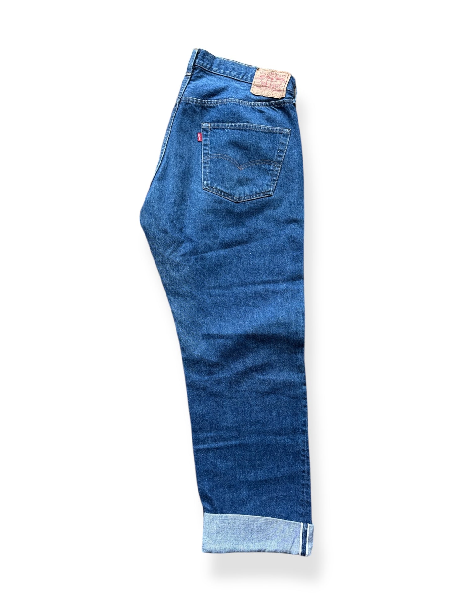 Unfolded Vintage Dark Levis 501 Redline Jeans W38