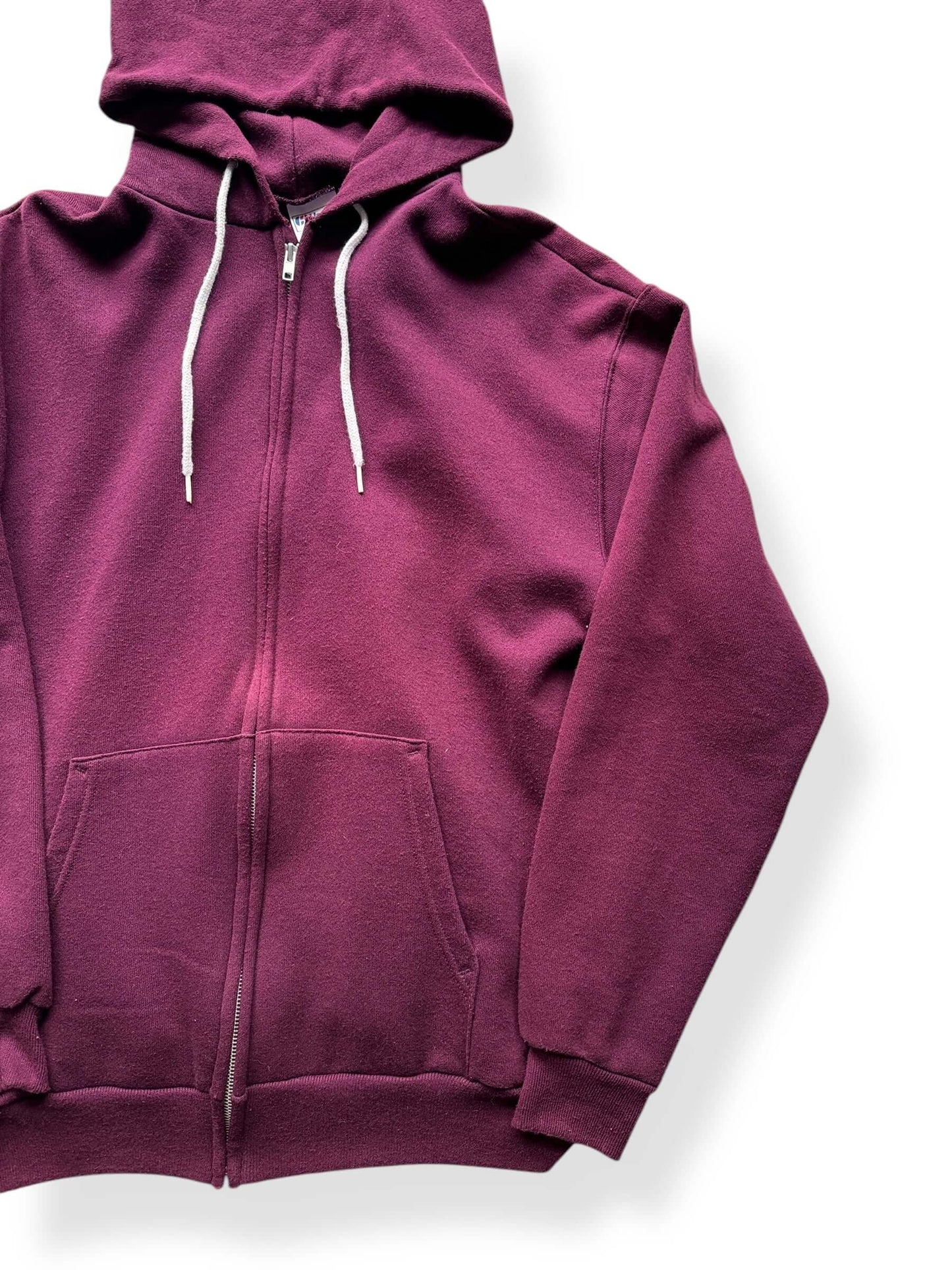 Front Left of Vintage Hanes 50/50 Burgundy Hoodie SZ L