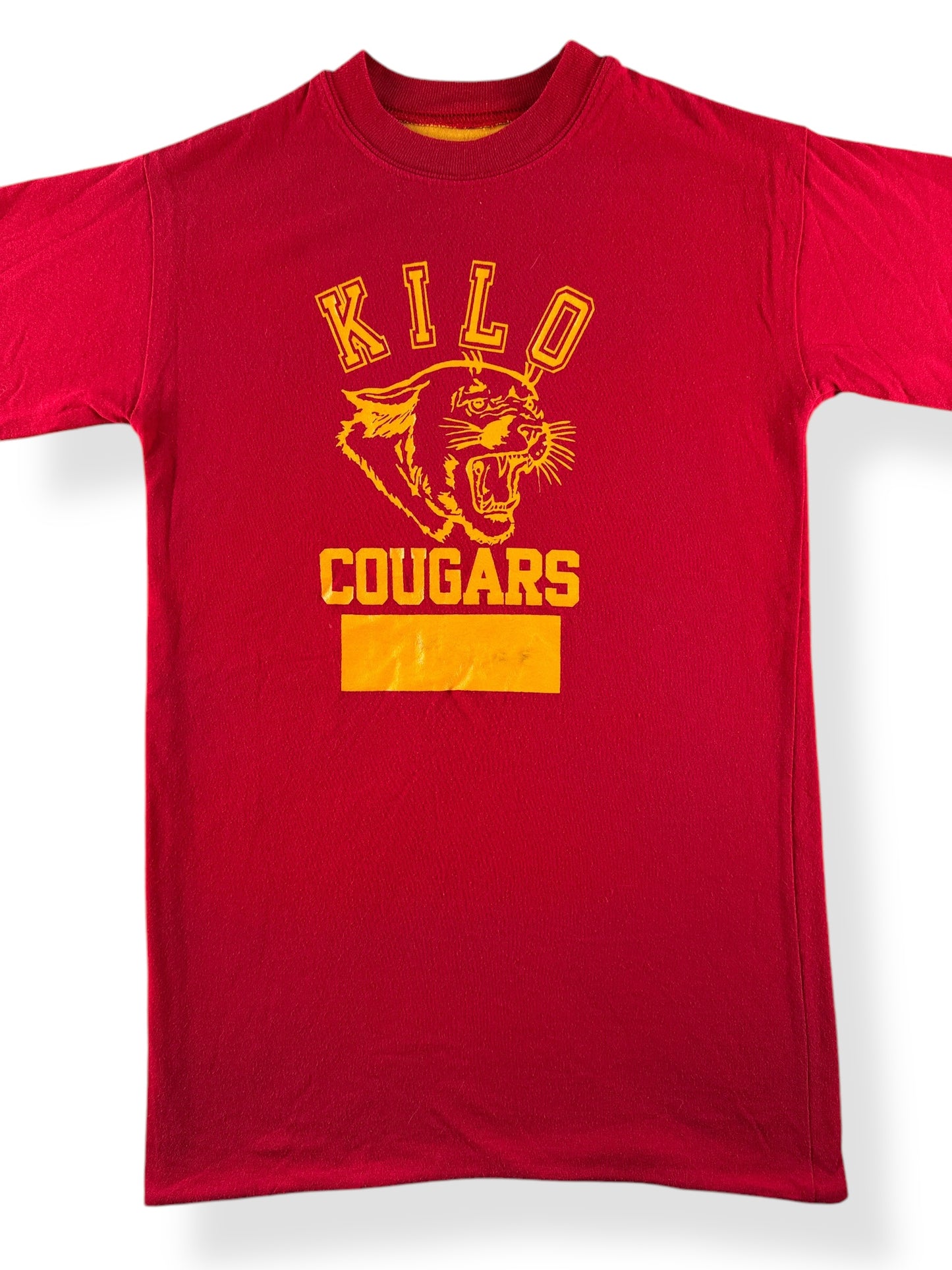 Front Close Up of Kilo Cougars Reversible Tee SZ S