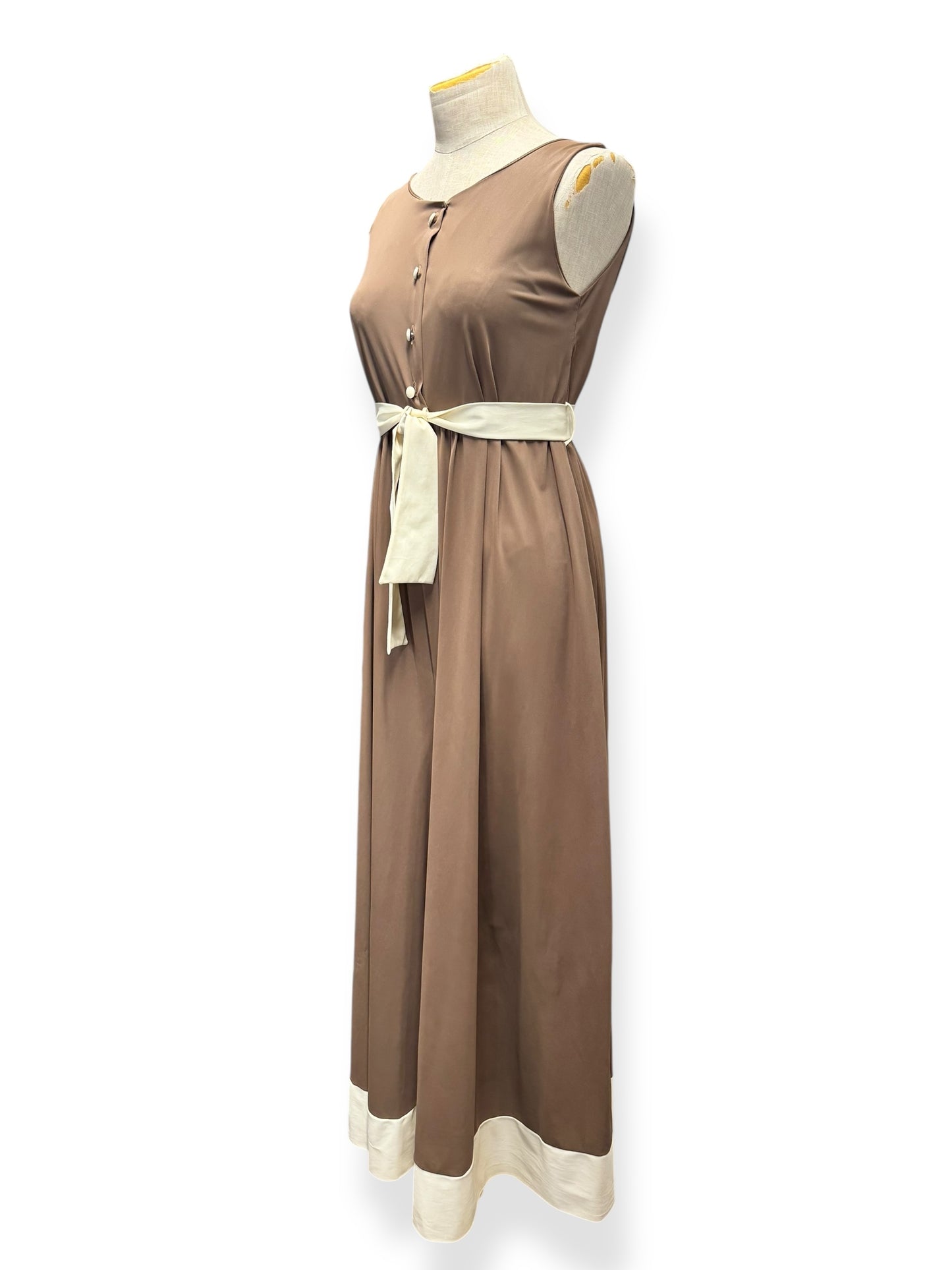 70s Brown/Cream Palazzo Pant Jumper M